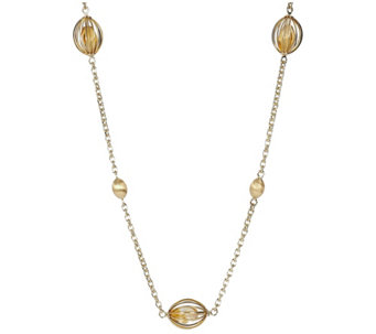 Arte d'Oro 32" Caged Gemstone Bead Necklace, 18K Gold - J484326