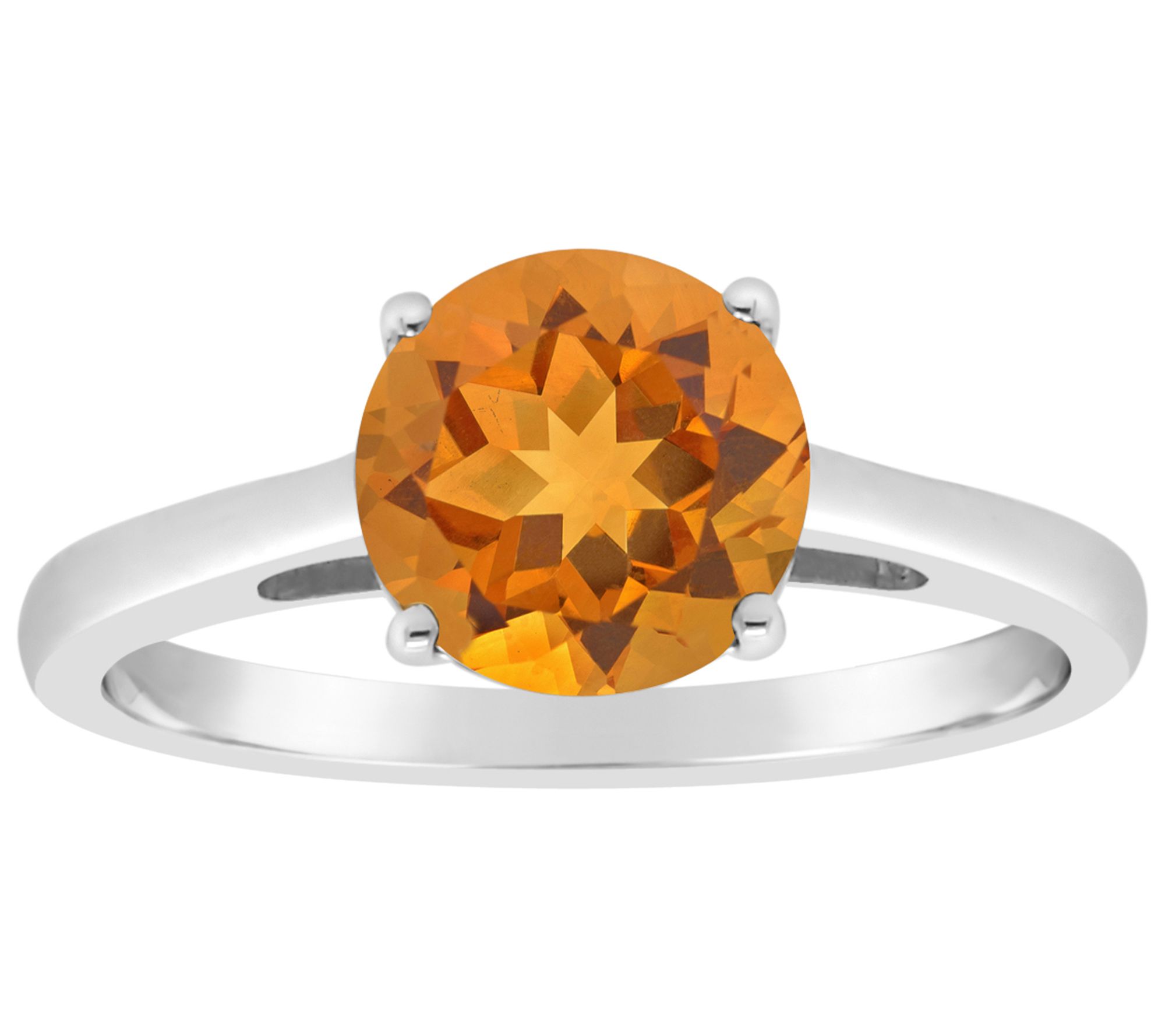 14K Gold Round 1.60 cttw Citrine Ring