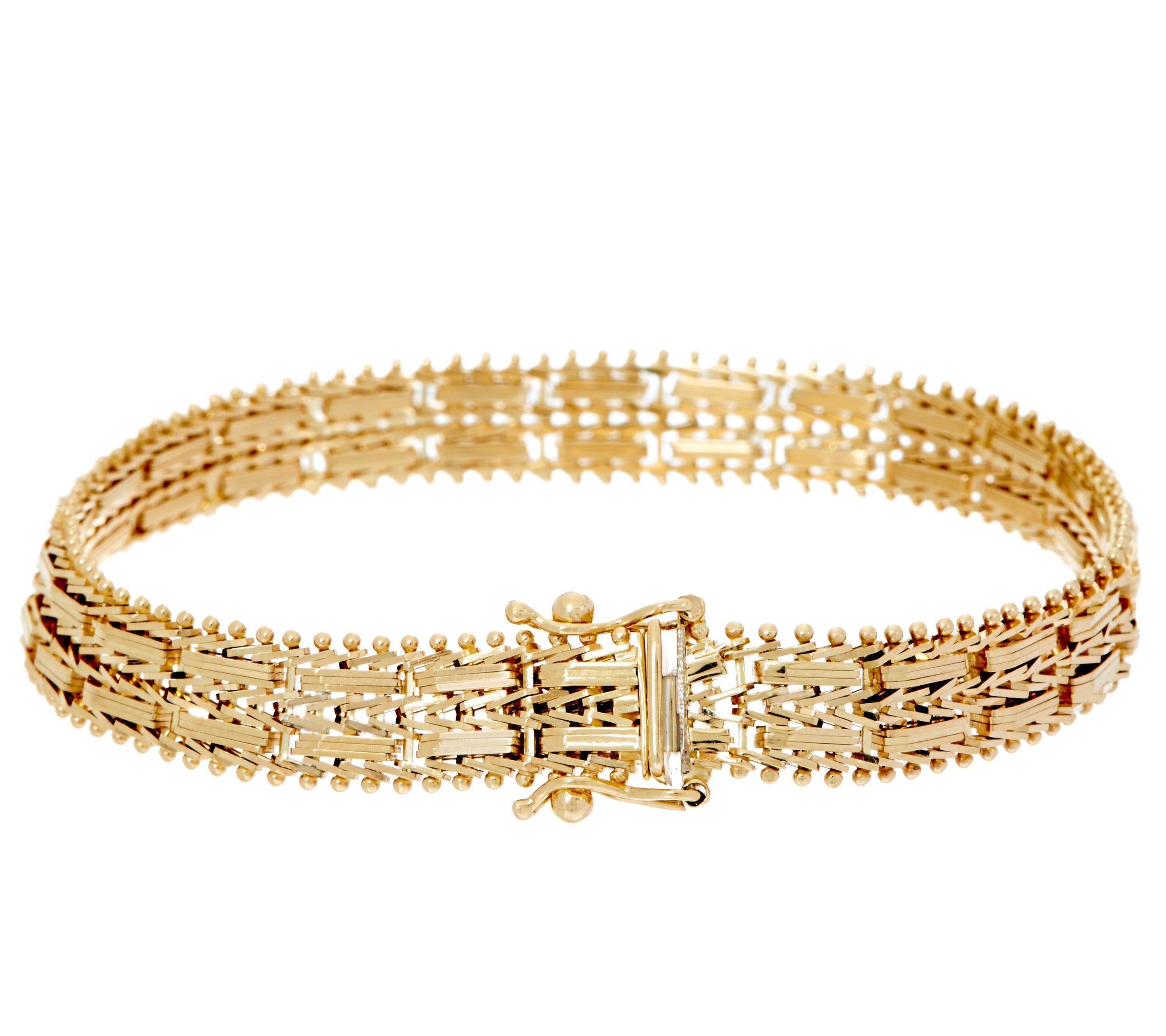 Imperial Gold Mirror Bar Bracelet 14K Gold, 16.5g 18.5g