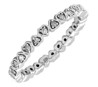Simply Stacks Sterling and Diamond 2.25mm HeartEternity Ring - J299227