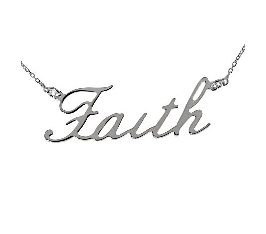 UltraFine Silver 17" Polished Faith Necklace
