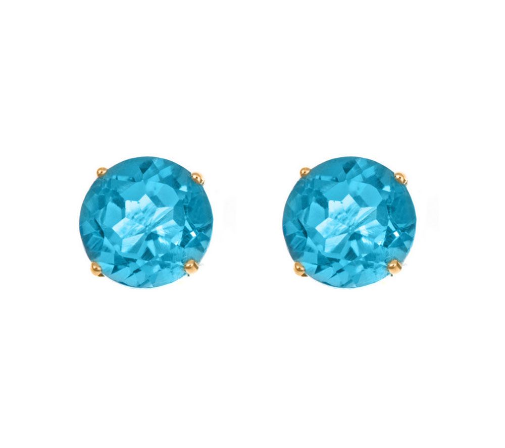 Affinity Gems 5mm Semi-Precious Gemstone Stud Earrings, 14K