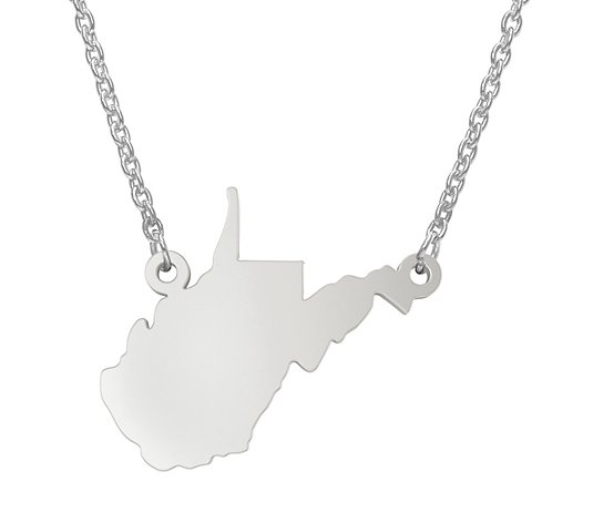State Pendant Necklace, Sterling Silver