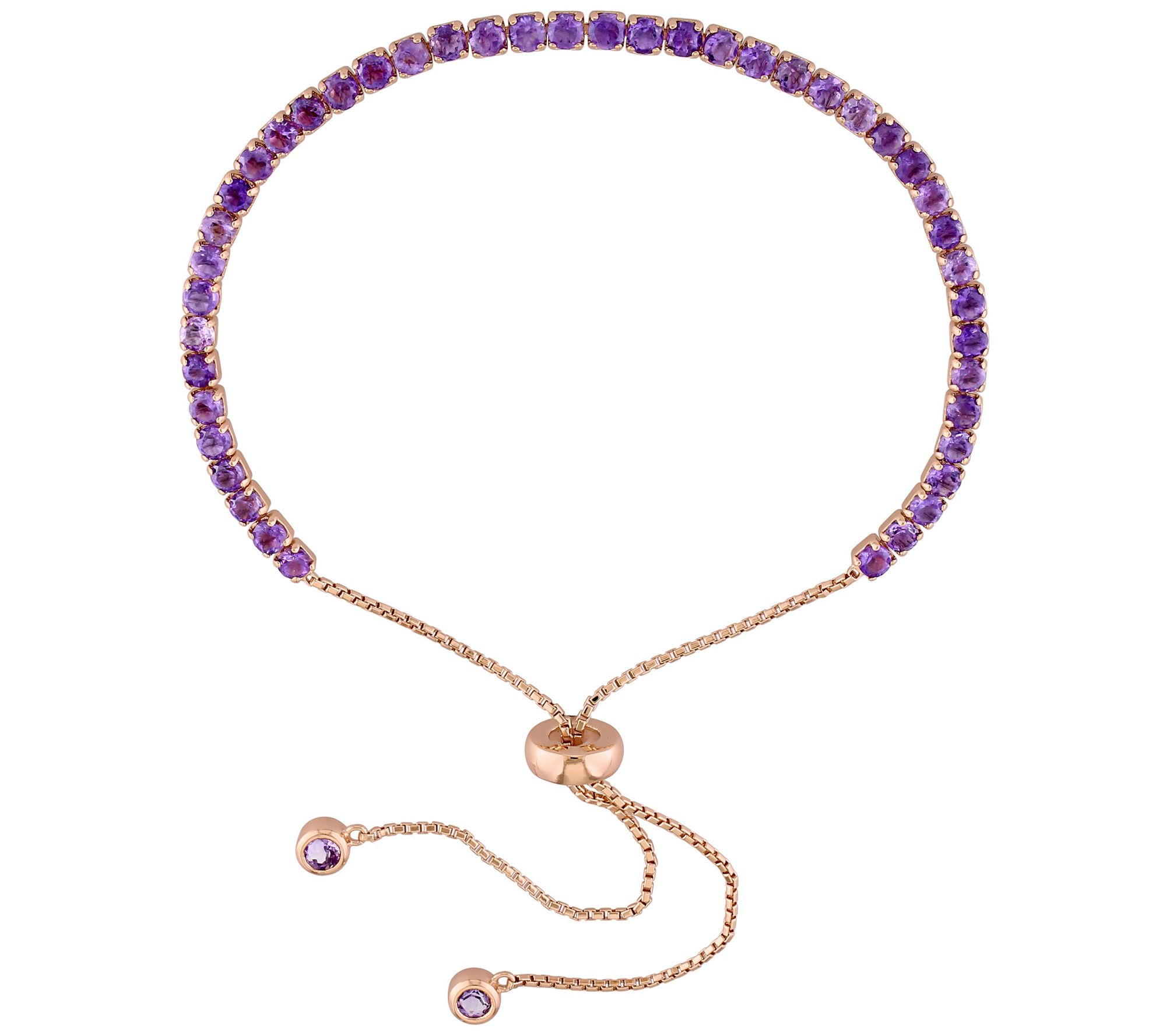 18K Rose Gold Plated 2.80 cttw Amethyst Bracele t