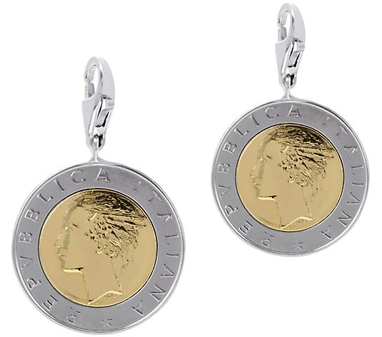 My Lira Set of 2 500-Lire Coin Charms, Sterling Silver