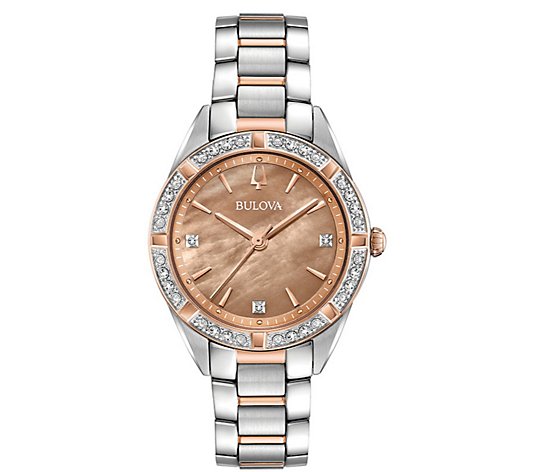 Bulova Women's Two-Tone 1/10 cttw Diamond Watch