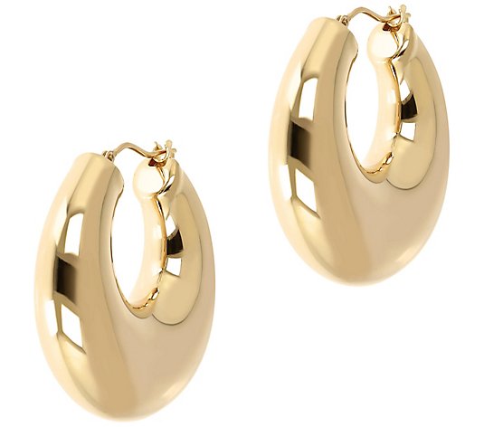 Oro Nuovo Graduated Round Hoop Earrings, 14K Ov er Resin