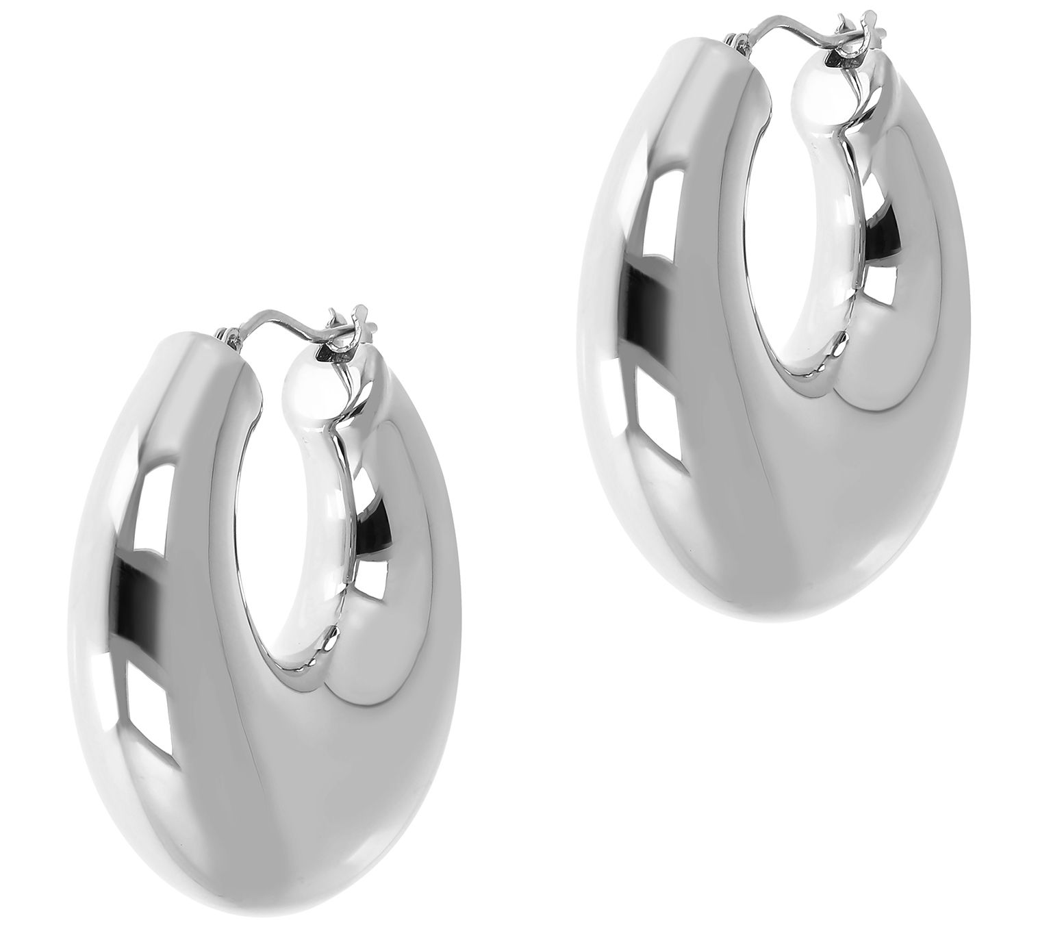 BellaOro Nuovo Graduated Round Hoop Earrings, 14K Over Resin