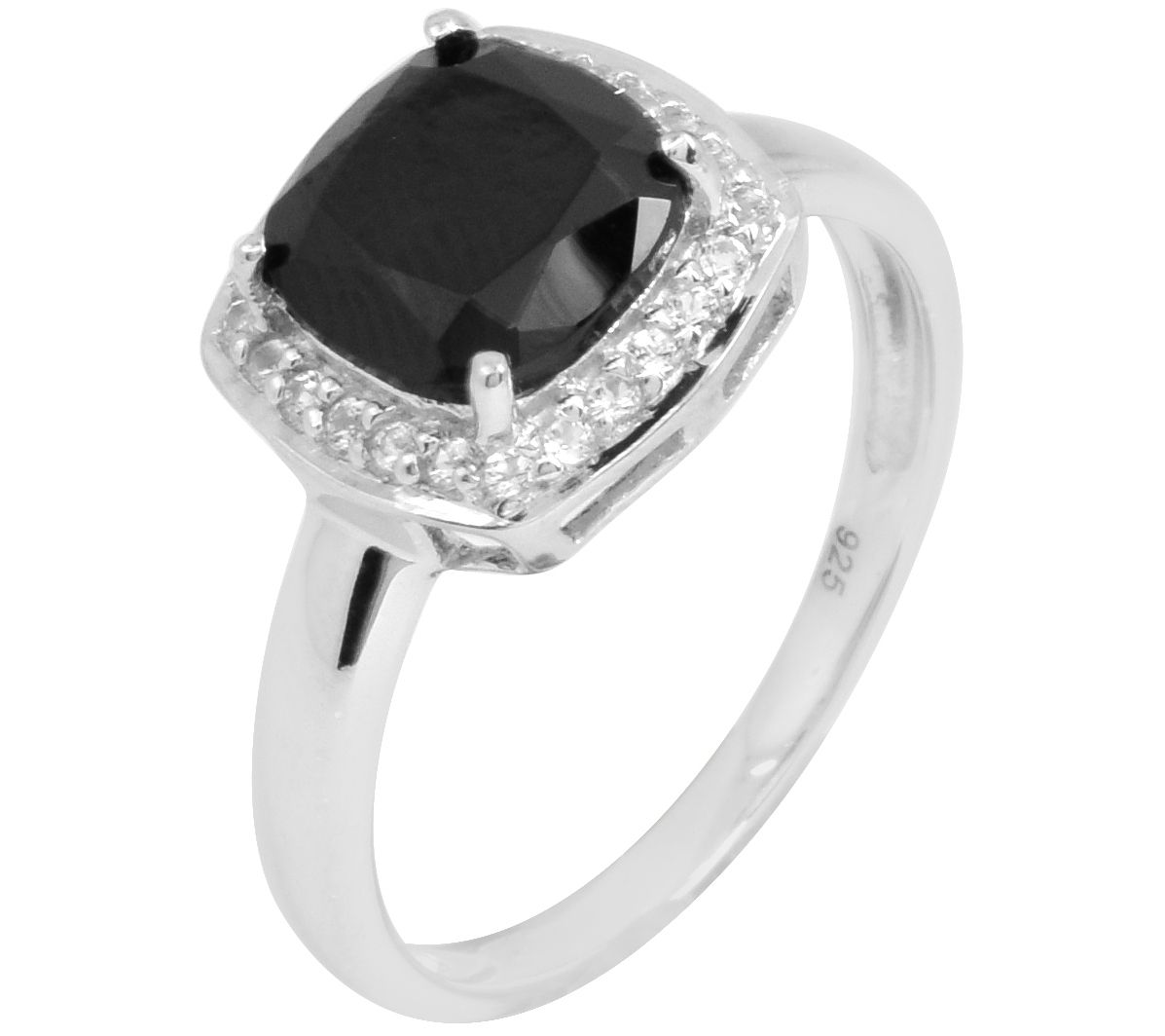 Affinity Gems 2.5 ct Black Spinel & White TopazRing, Sterling