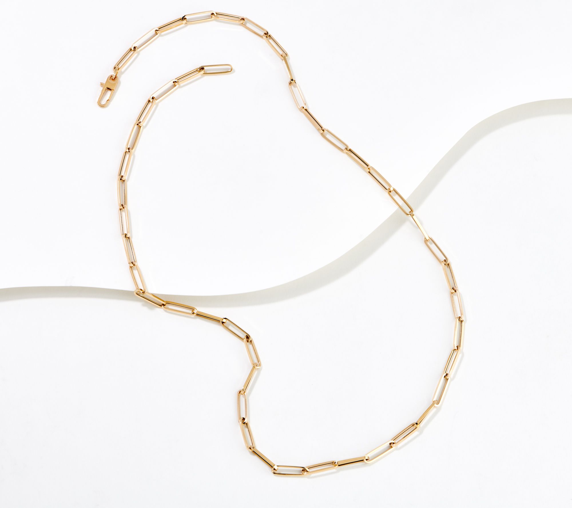 EternaGold Paperclip Chain 24" Necklace, 14K Gold, 5.3g - QVC.com