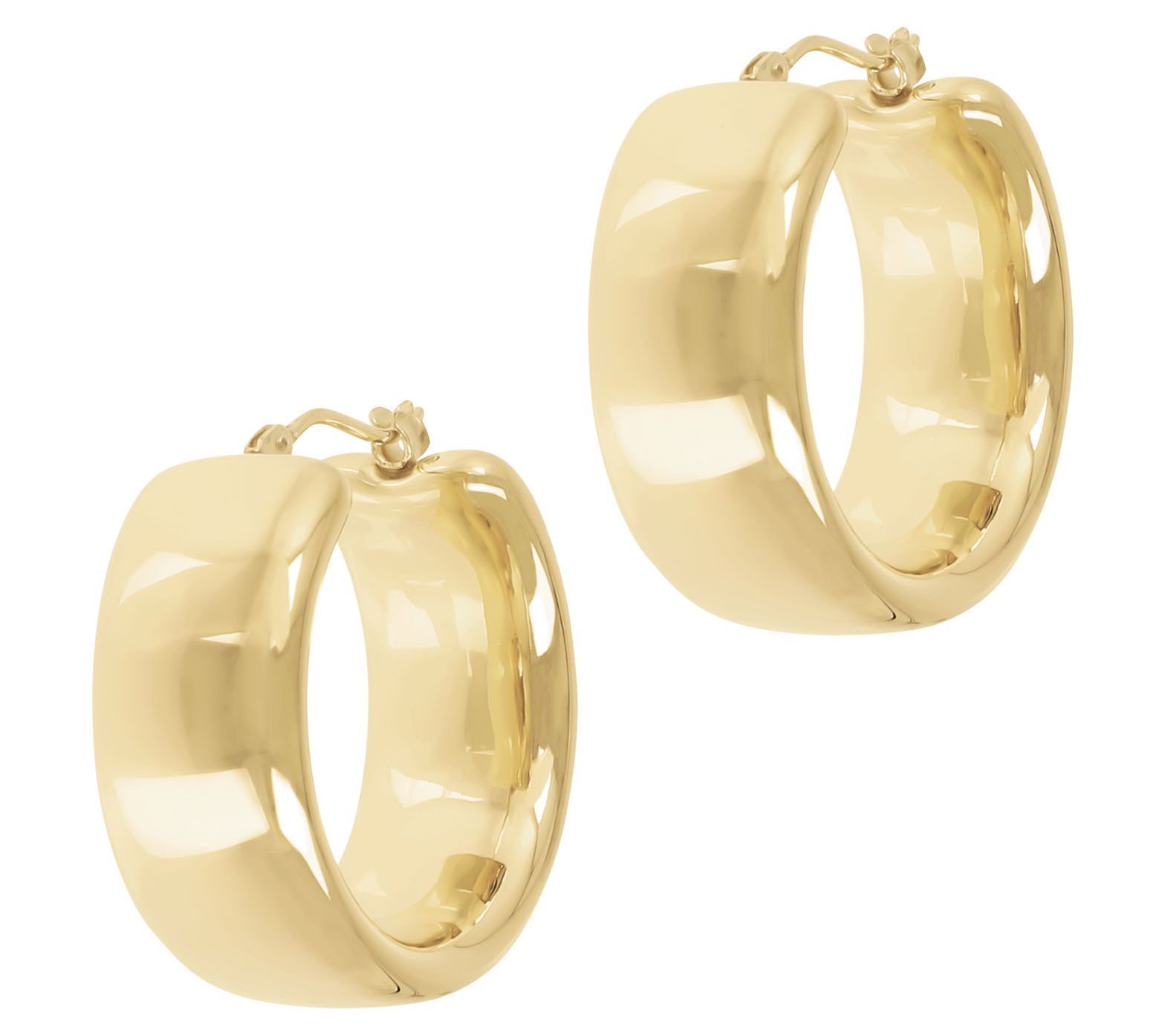 BellaOro 1" Round Bold Hoop Earrings, 14K Over sin