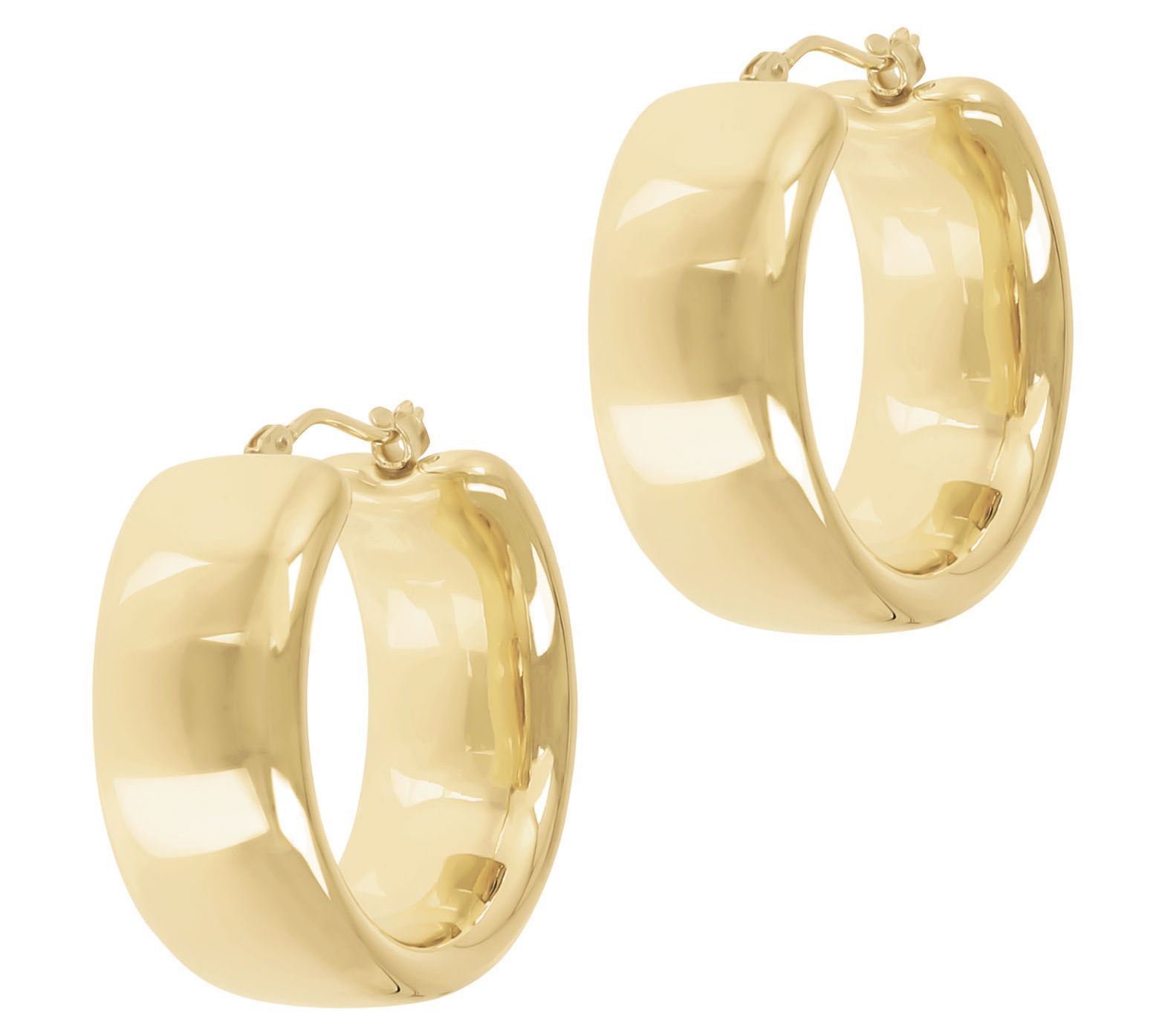 BellaOro Nuovo 1" Round Bold Hoop Earrings, 14K Over Resin