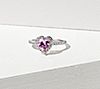 Diamonique Halo Heart Ring, Sterling Silver, 1 of 3