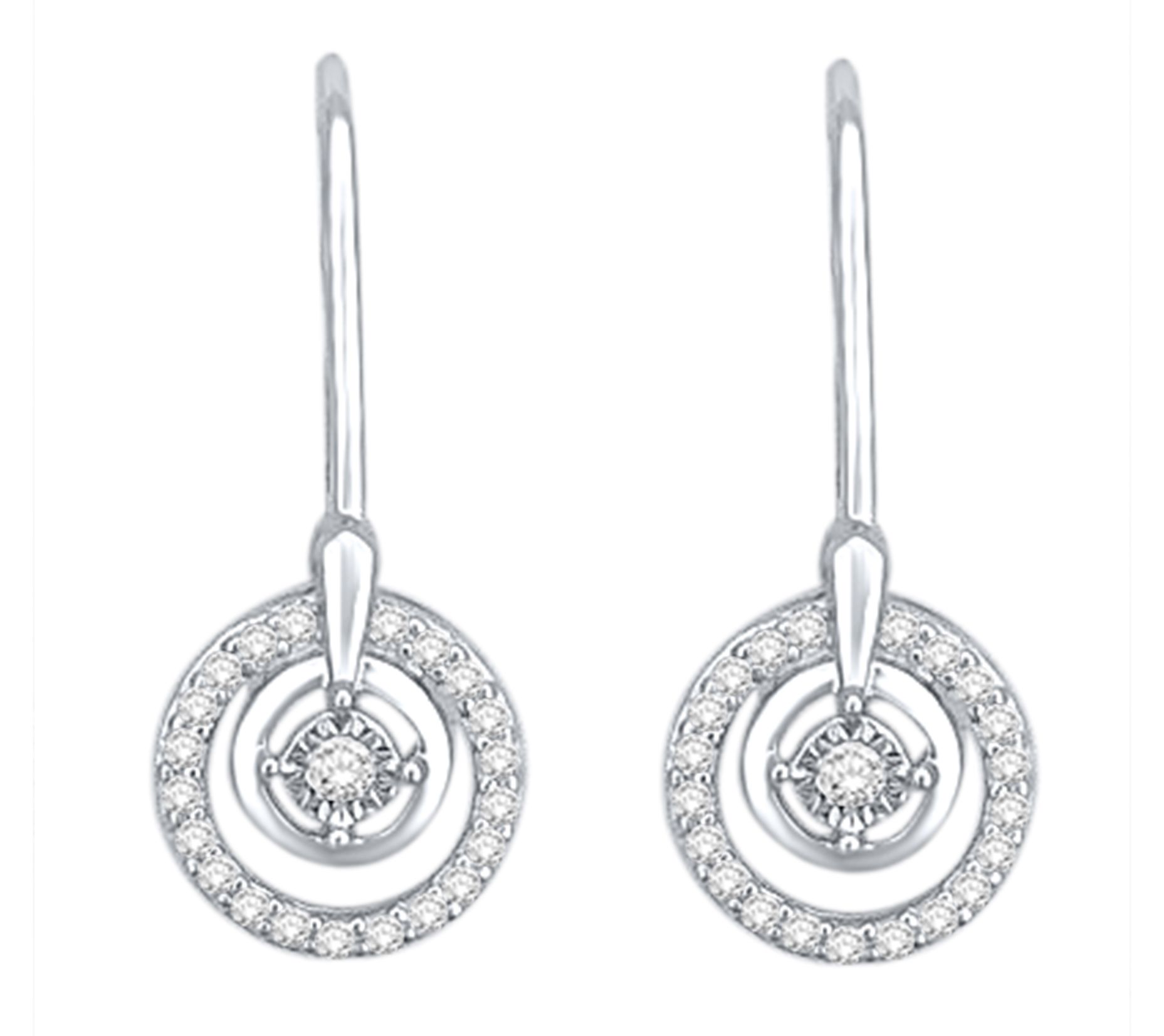 Affinity Diamonds Circle Lever Back Earrings, Sterling Silver