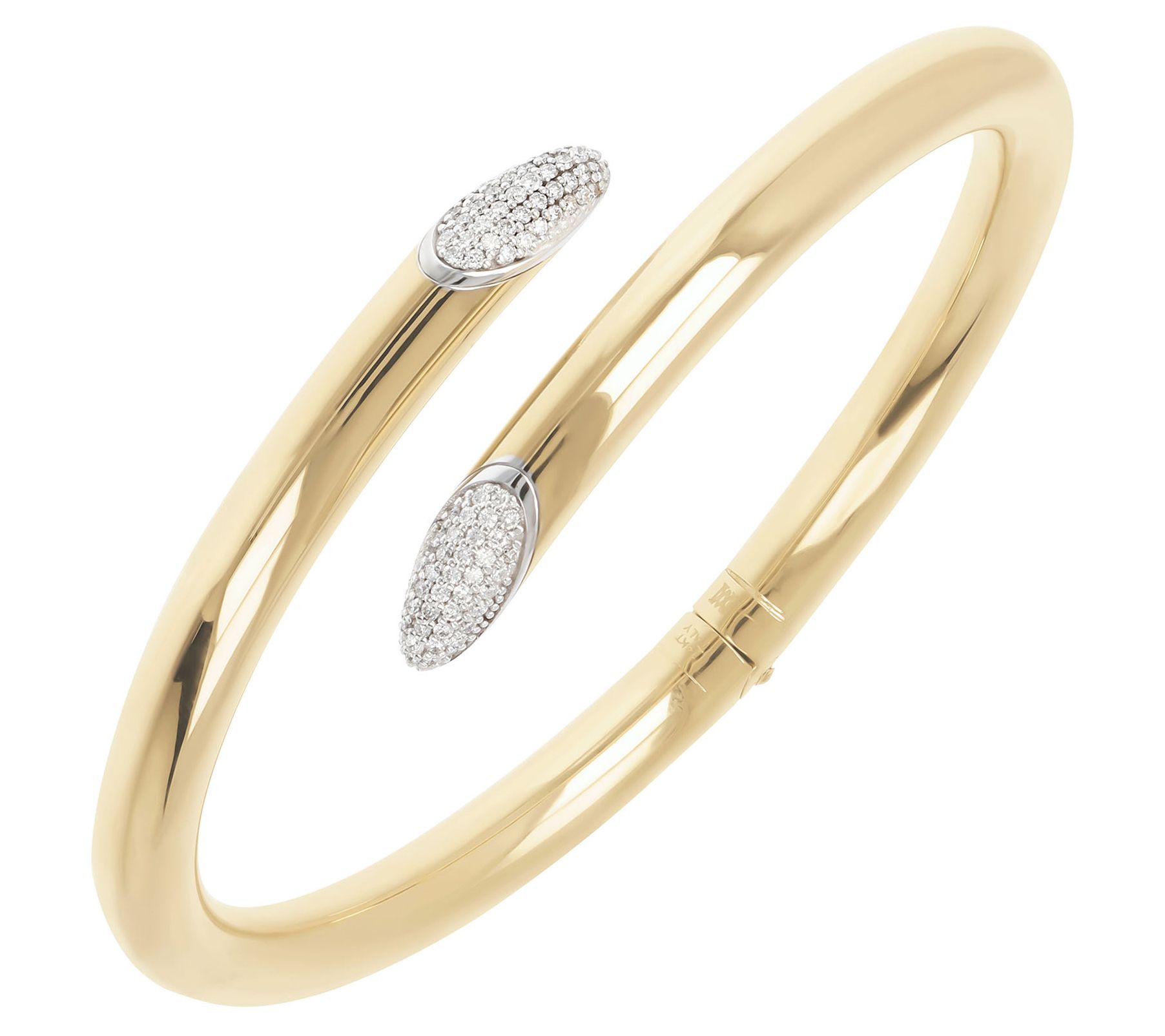 Alberto Milani 0.95 cttw Diamo nd Bypass Bangl e, 14K Gold