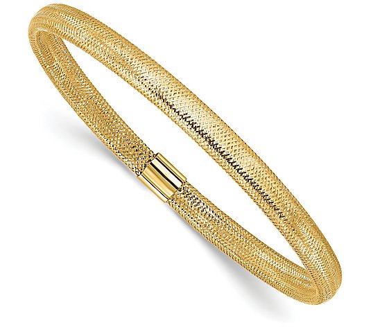 Italian Gold Polished Mesh Bracelet, 14K