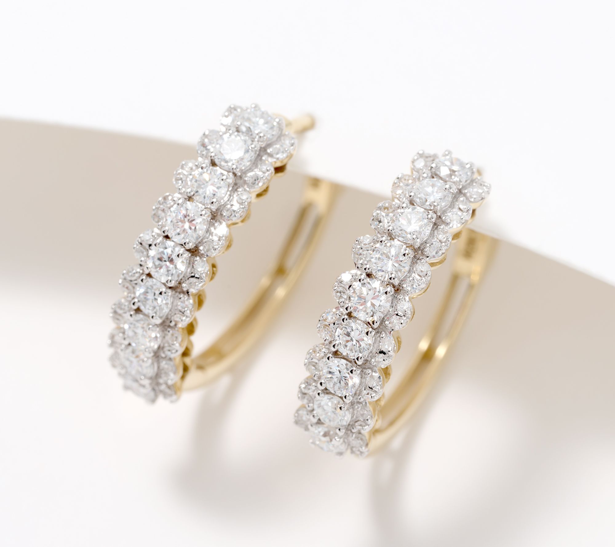 Fire Light Lab Grown 1.5cttw Diamond HUggie Hoop Earrings, 14K Gold