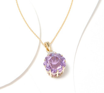 Glenn Lehrer Nine Point Cut Gemstone & Diamond Pendant Necklace, 14K