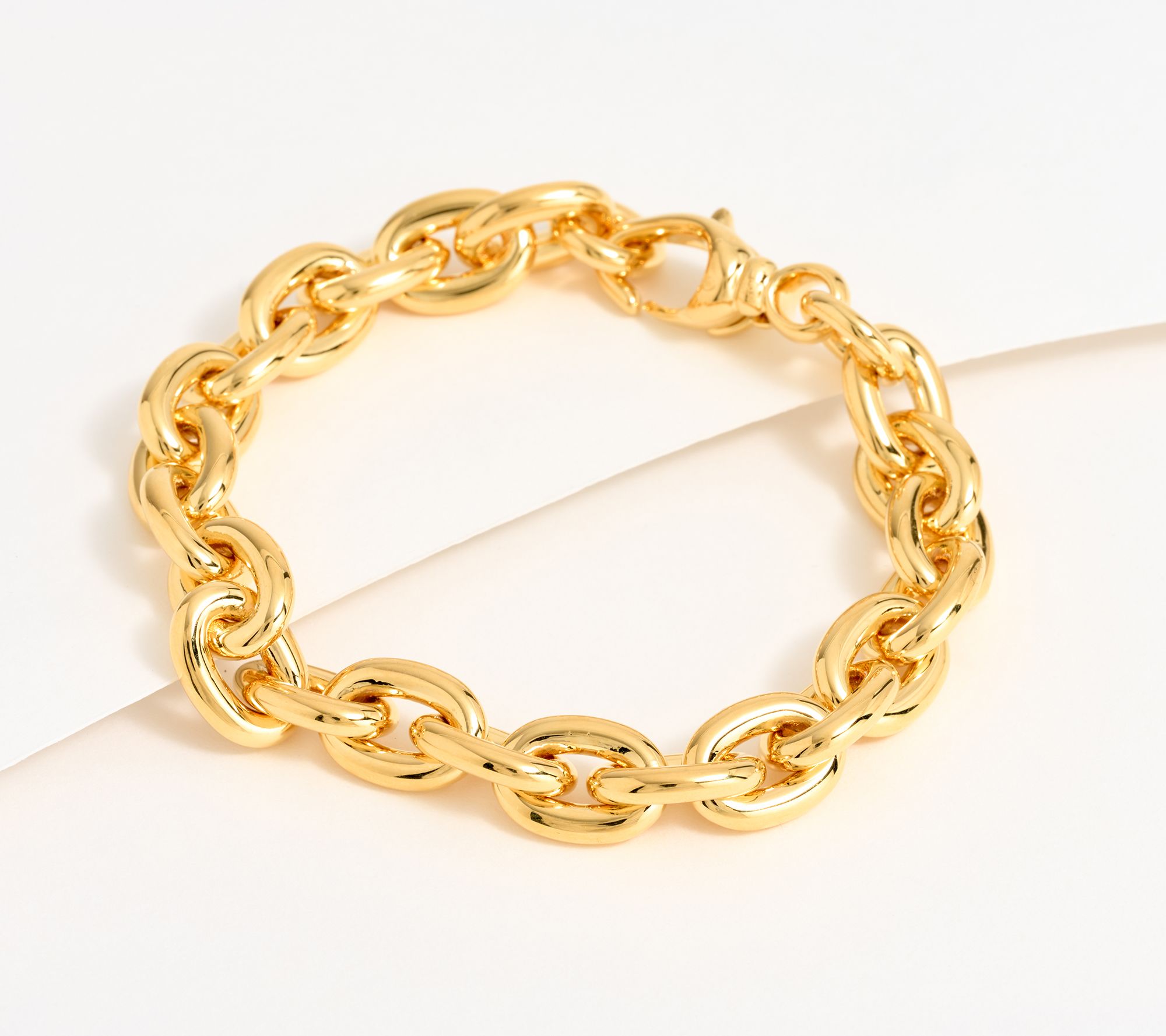 "As Is" BellaOro Oval Rolo Link Bracelet, 14K Gold Over Resin