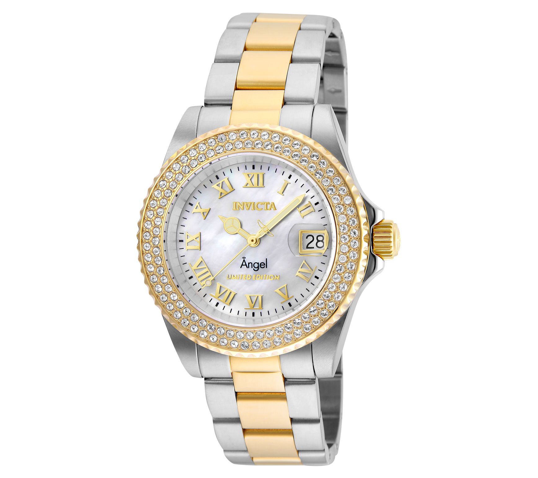 Fashion Invicta Disney Women's Limited Edition Quartz Crystal Accented MOP Watch