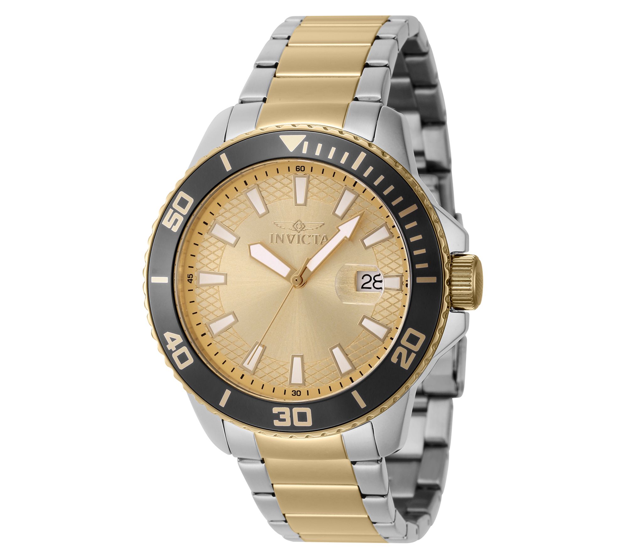 Invicta Men s Pro Diver Two Tone Goldtone DialWatch QVC