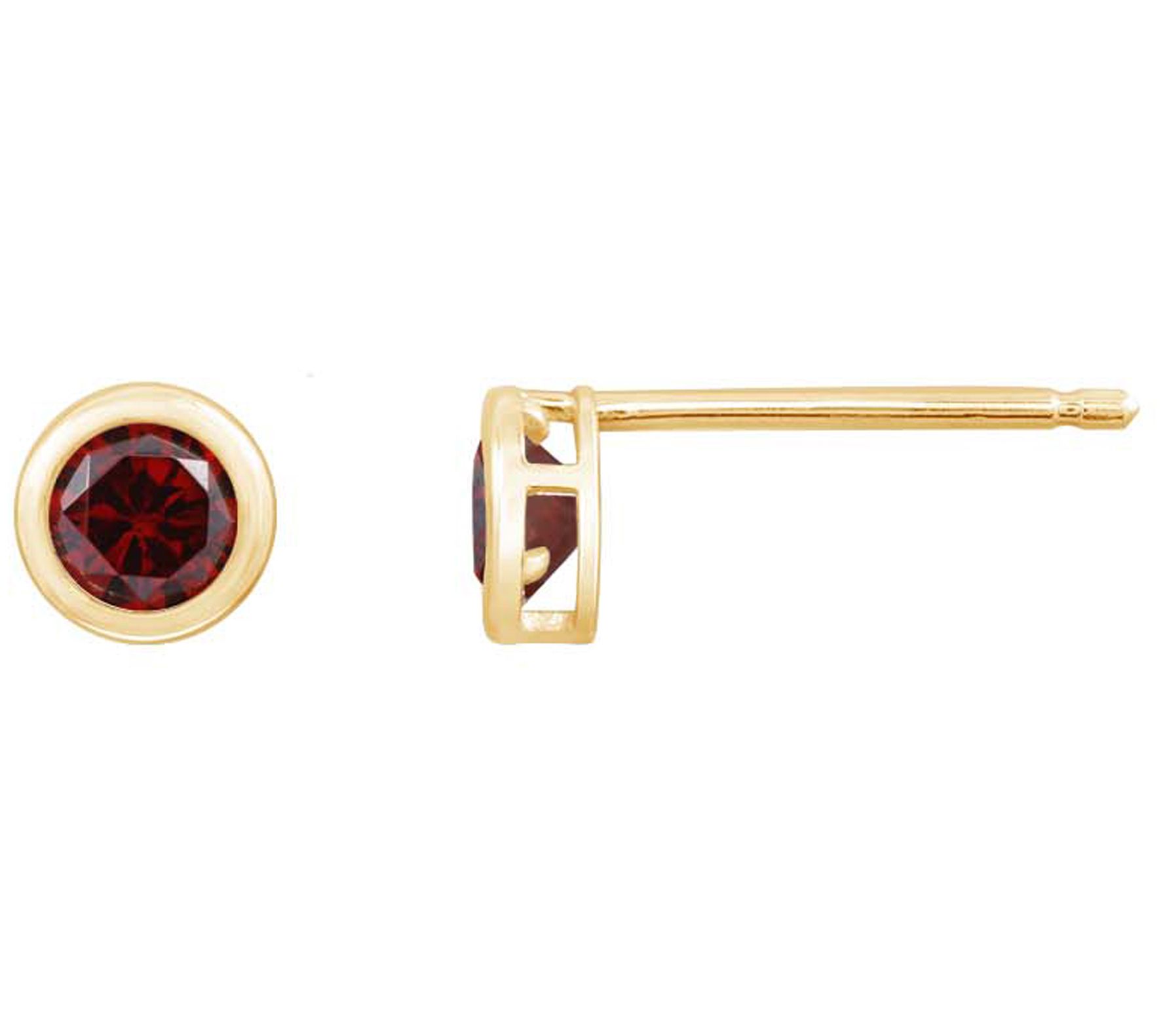 Diamonique Birthstone Stud Earrings, 10K Gold