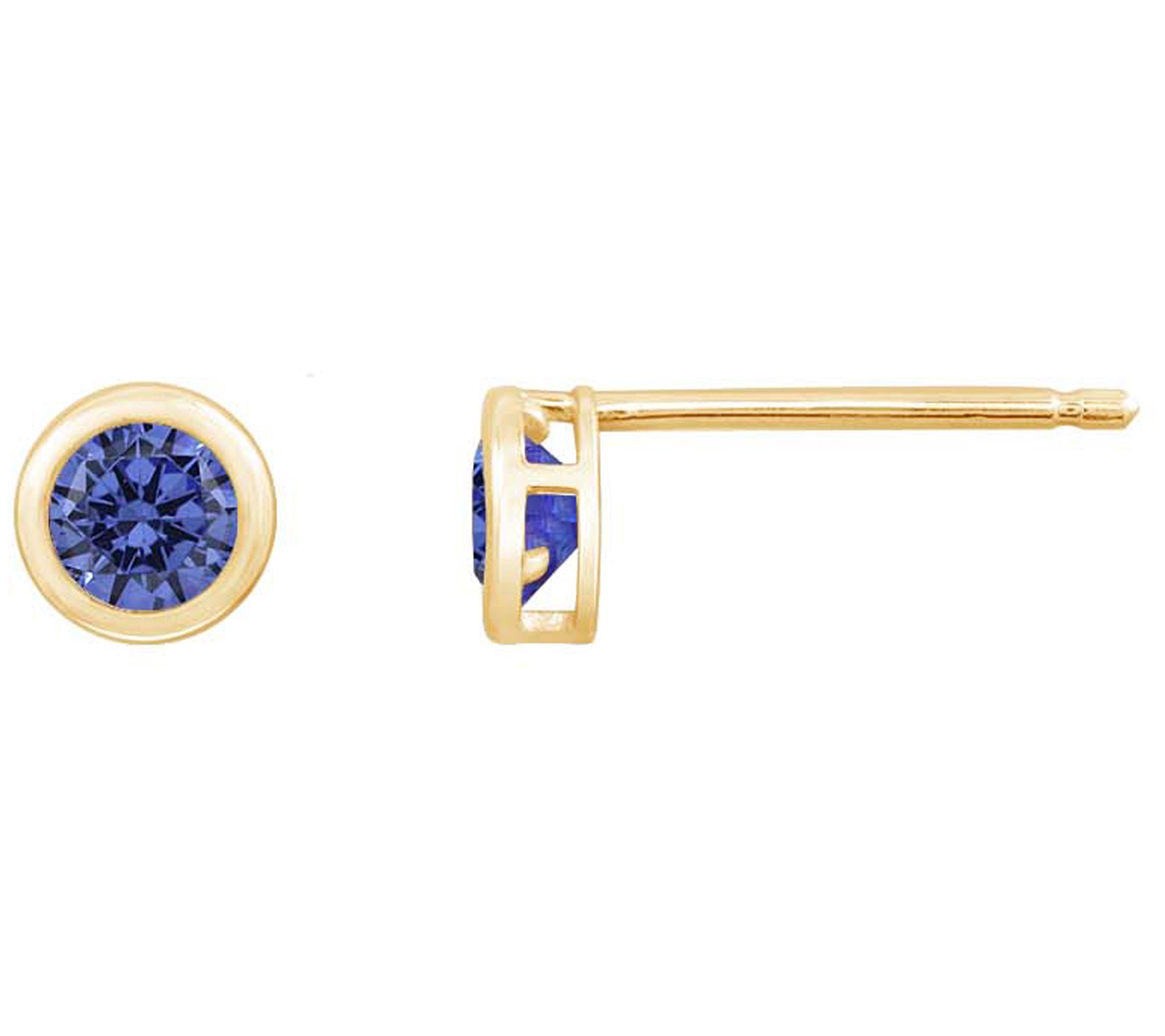 Diamonique Birthstone Stud Earrings, 10K Gold