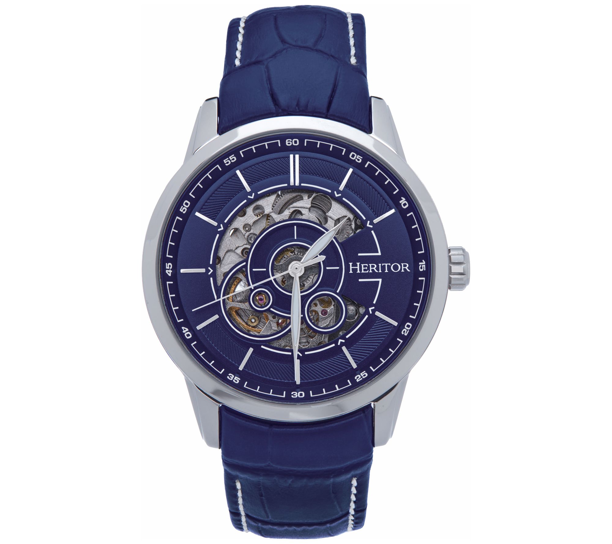 Heritor Automatic Men's Davies Stainless Leathe r Strap Watch