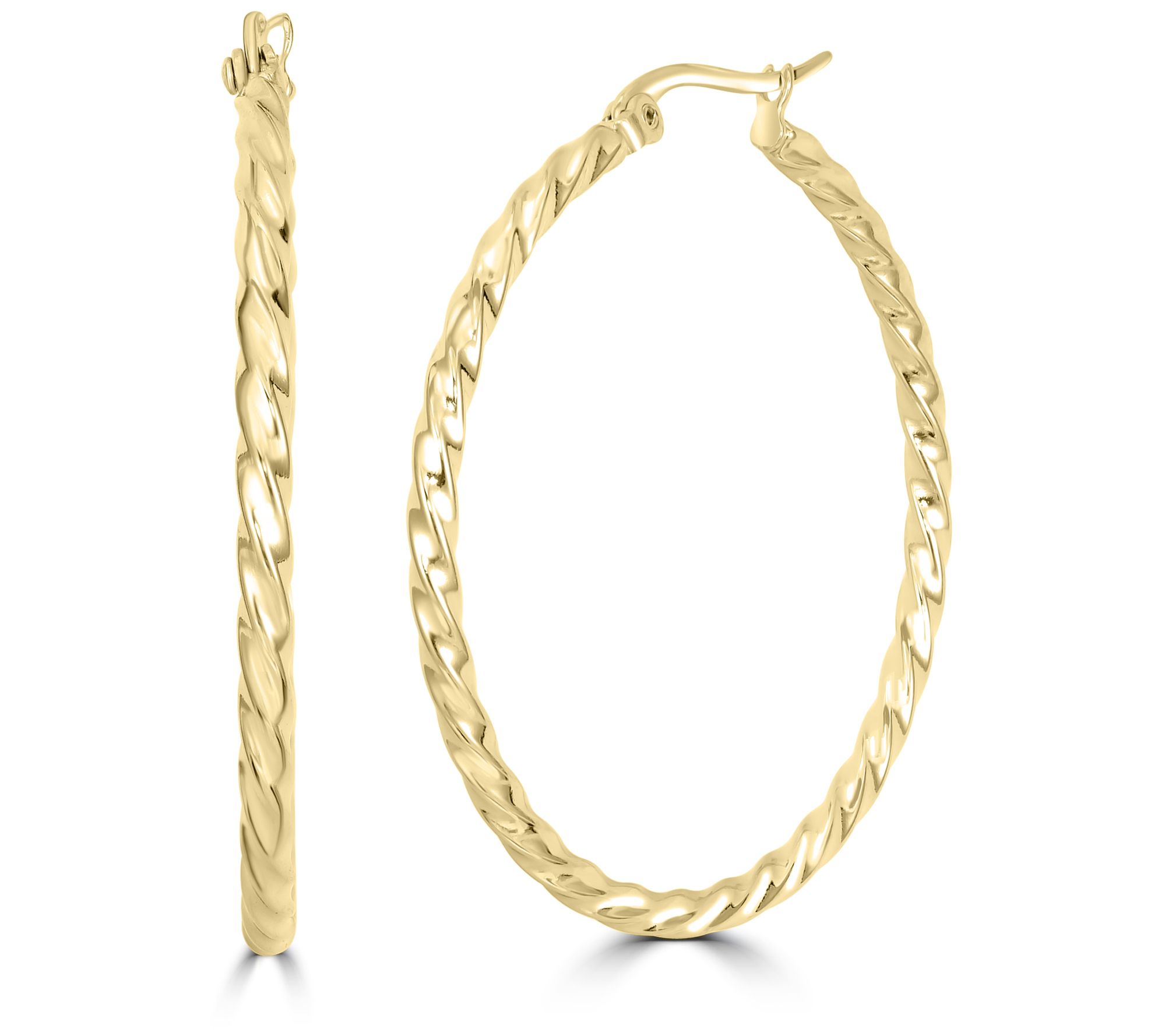 Steel by Design 1" Round Twisted Hoop Earrings