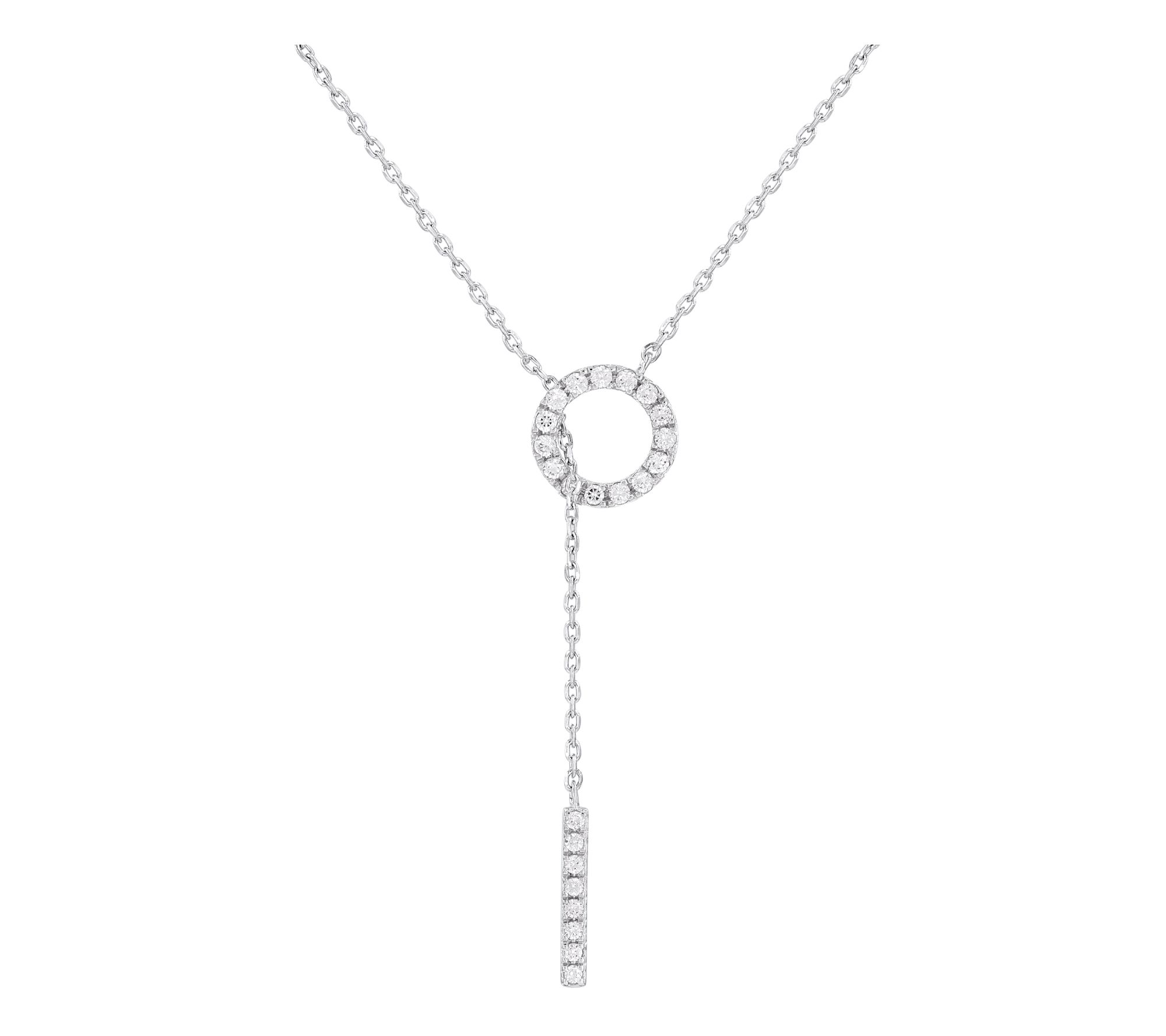 Affinity Diamonds 0.25 cttw Adjustable Lariat Necklace, 14K