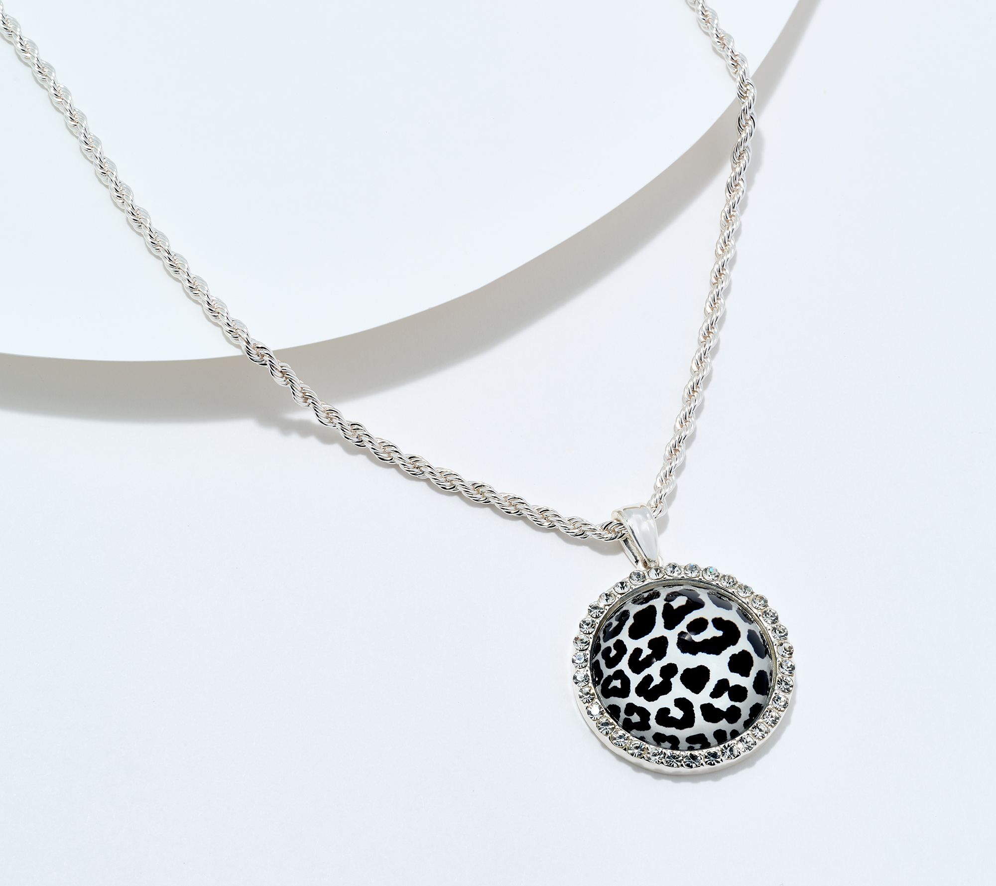 "As Is" Joan Rivers Animal Print Pendant with Rope Chain