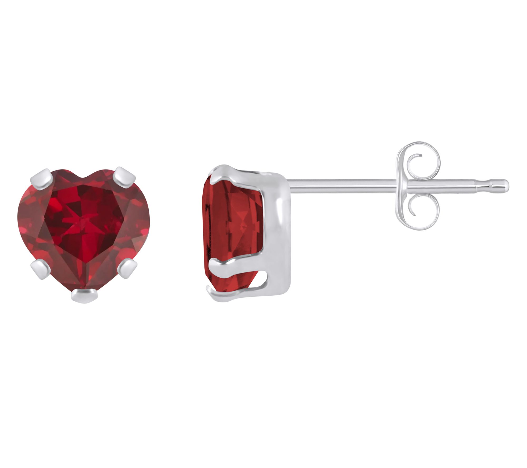 Affinity Gems Heart Created Gemstone Stud Earrings, 10K