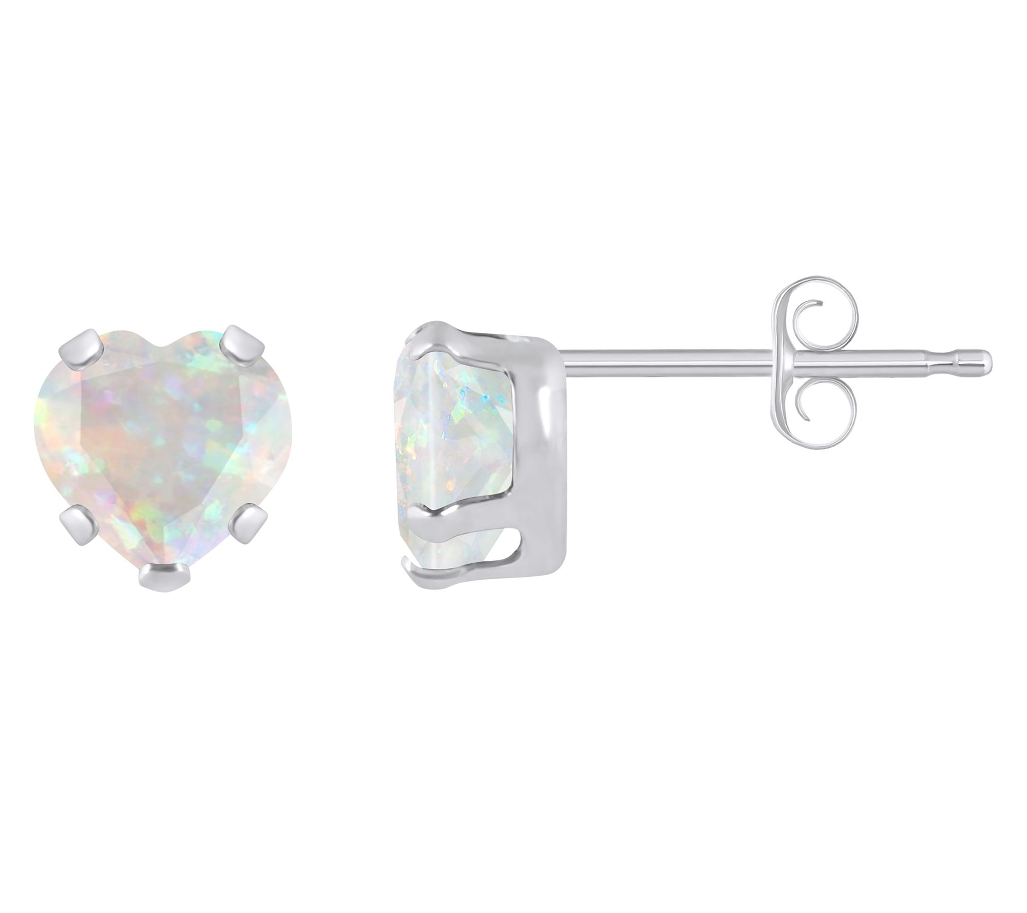 Affinity Gems Heart Created Gemstone Stud Earrings, 10K
