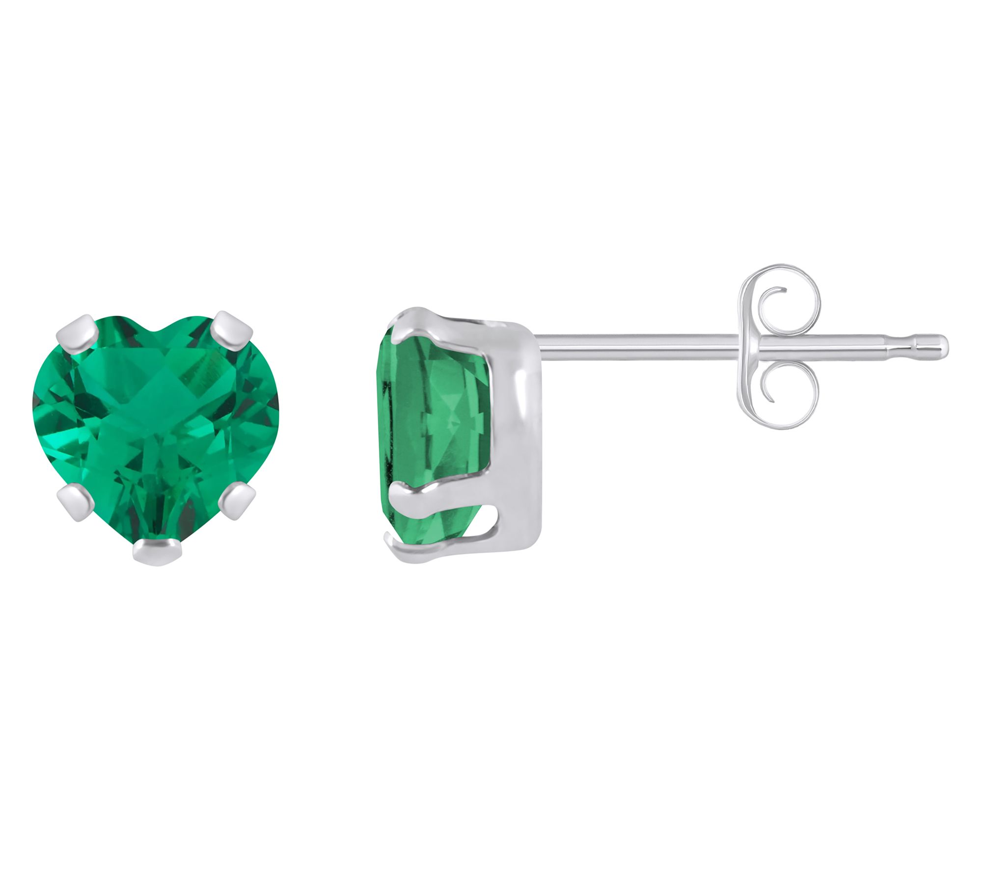 Affinity Gems Heart Created Gemstone Stud Earrings, 10K