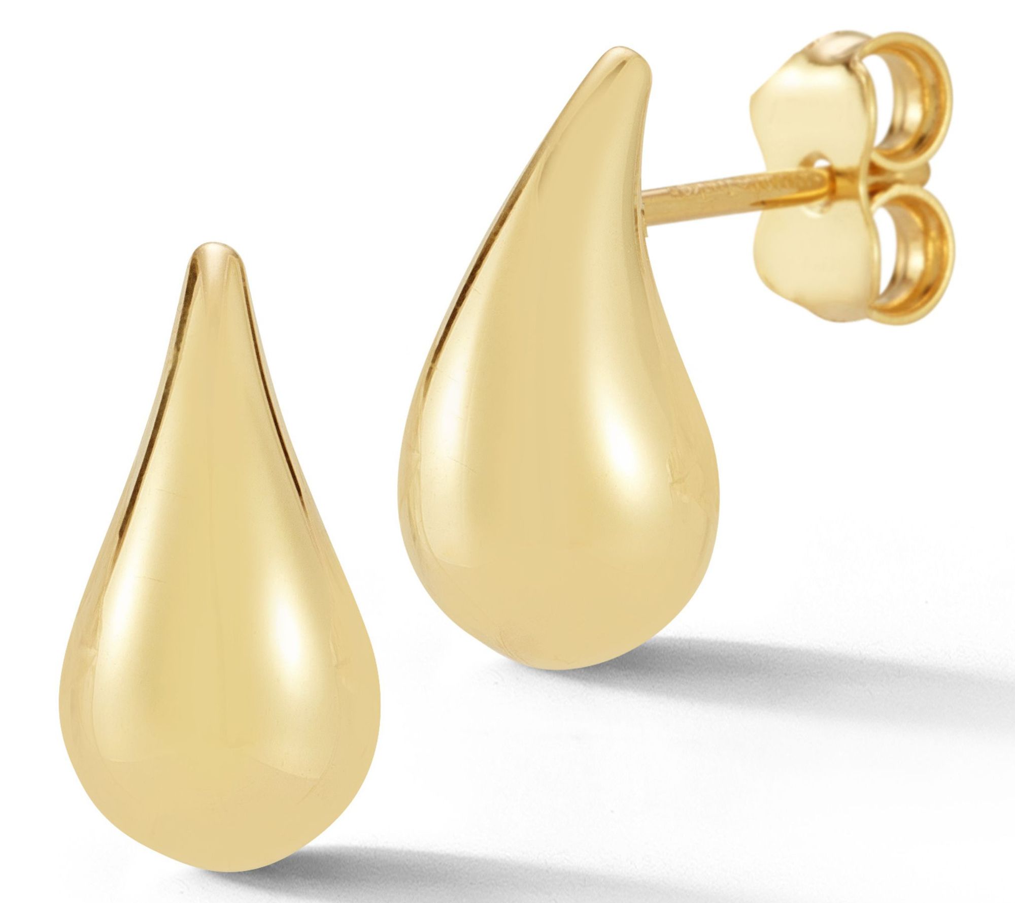Luminosa Gold Raindrop Stud Earrings, 14K