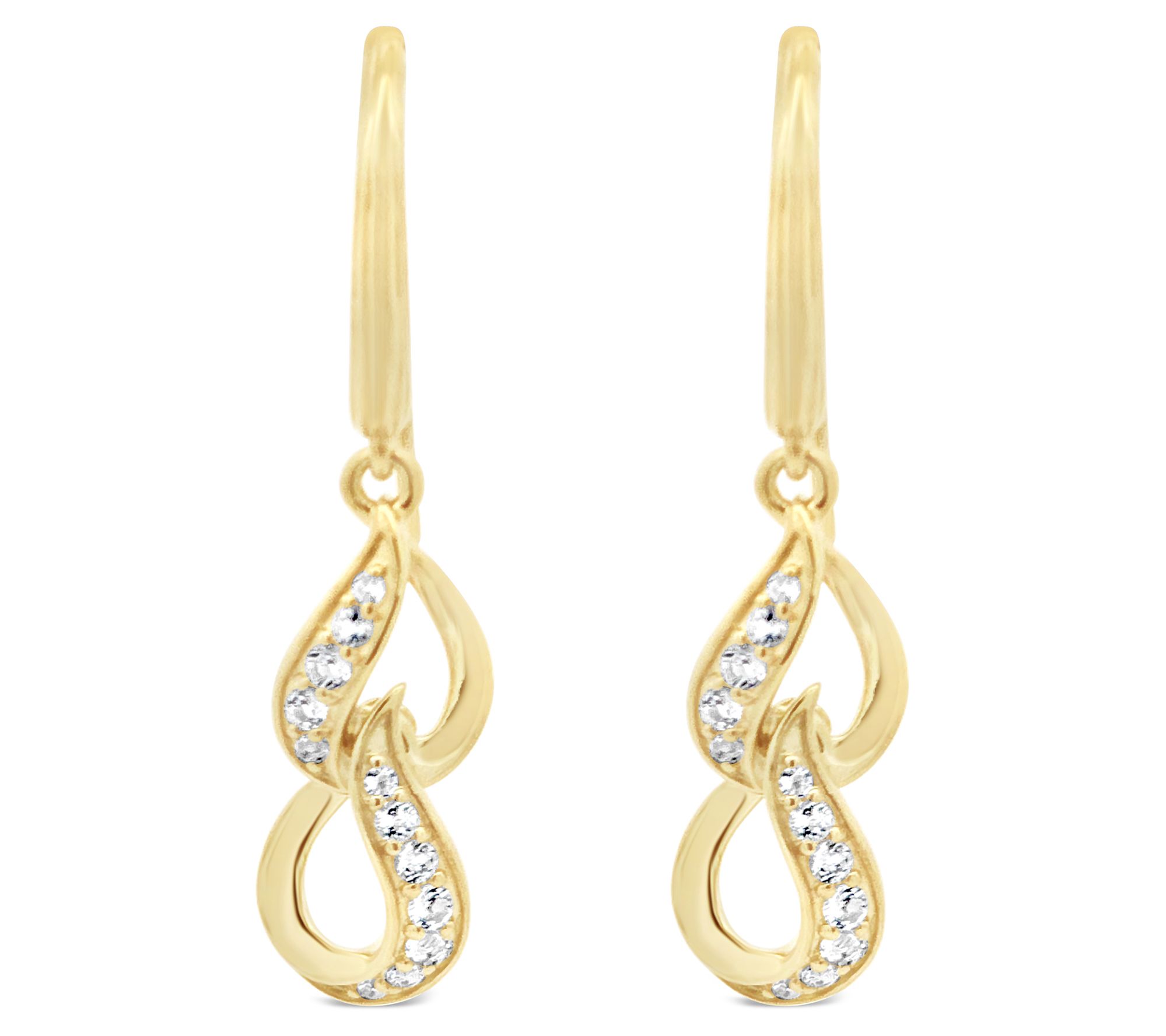 Ariva 18K Gold Clad White Topaz Dancing DangleEarrings