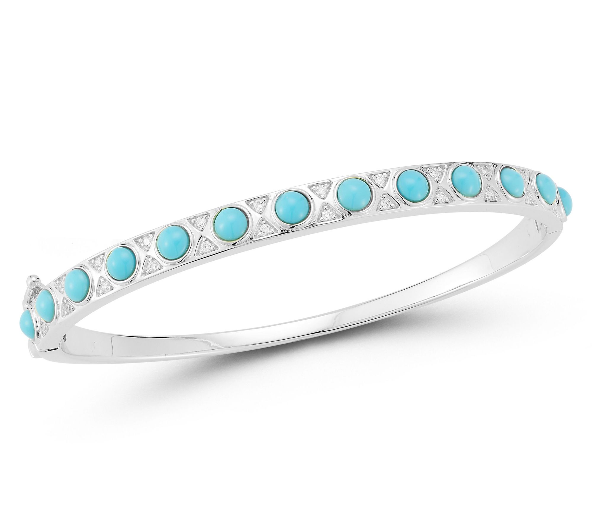 Rachel Zoe Simulated Turquoise Pave Bangle, Sterling