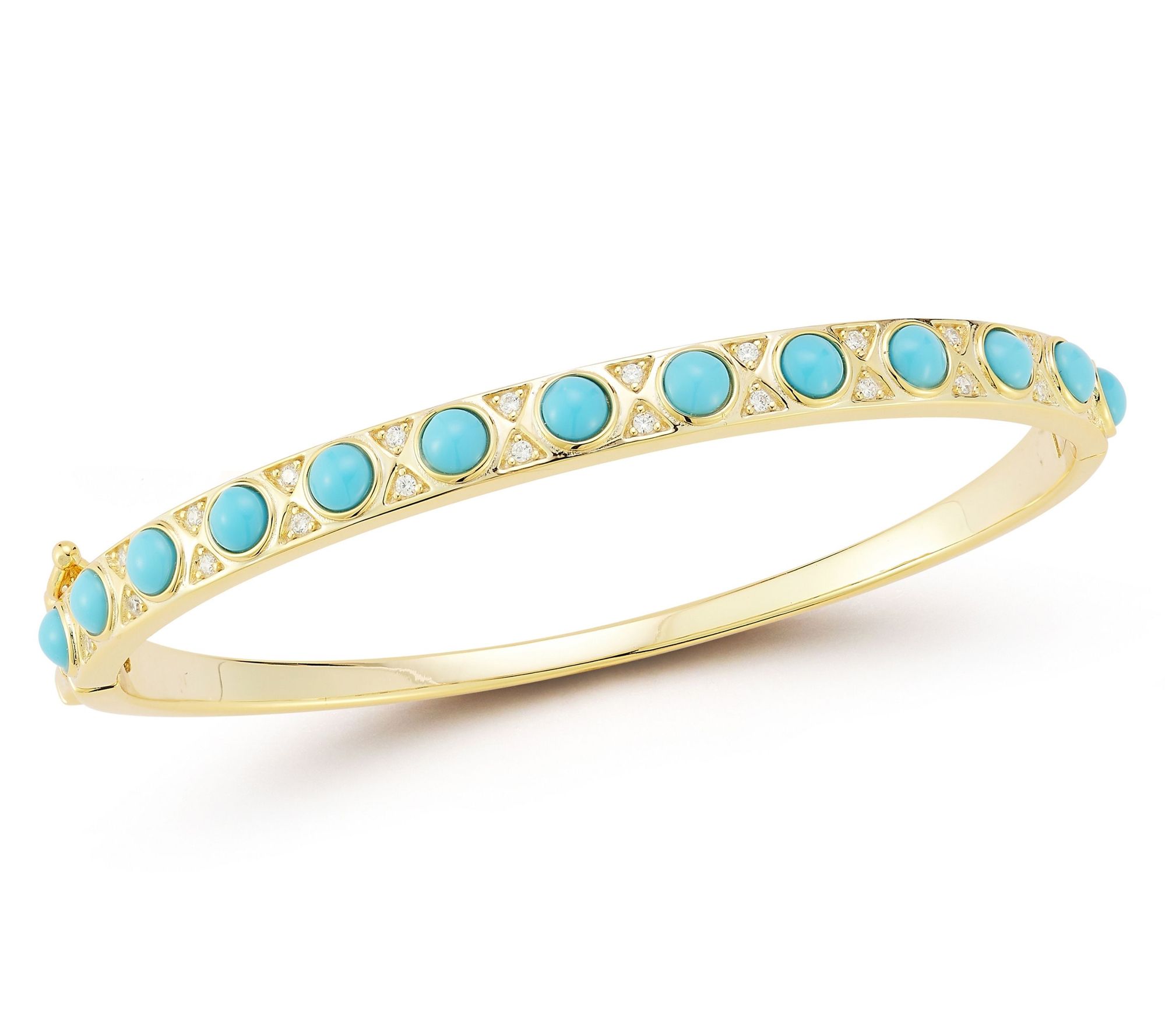 Rachel Zoe Simulated Turquoise Pave Bangle, Sterling