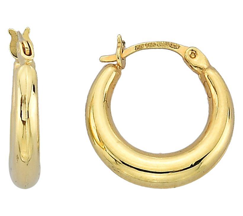 Adorna 14K Gold High Polished 1/2" Hoop Earrings
