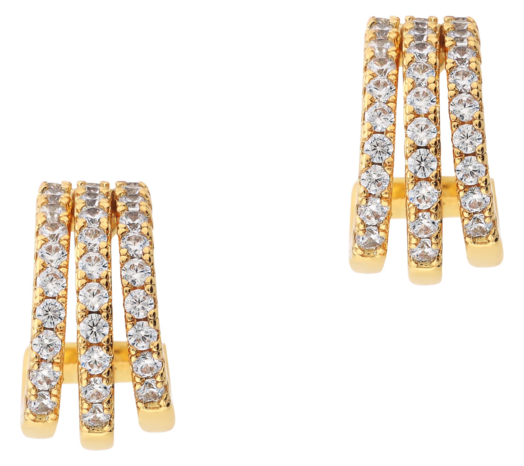 Diamonique X Bronzo Italia Split Small Hoop Earrings