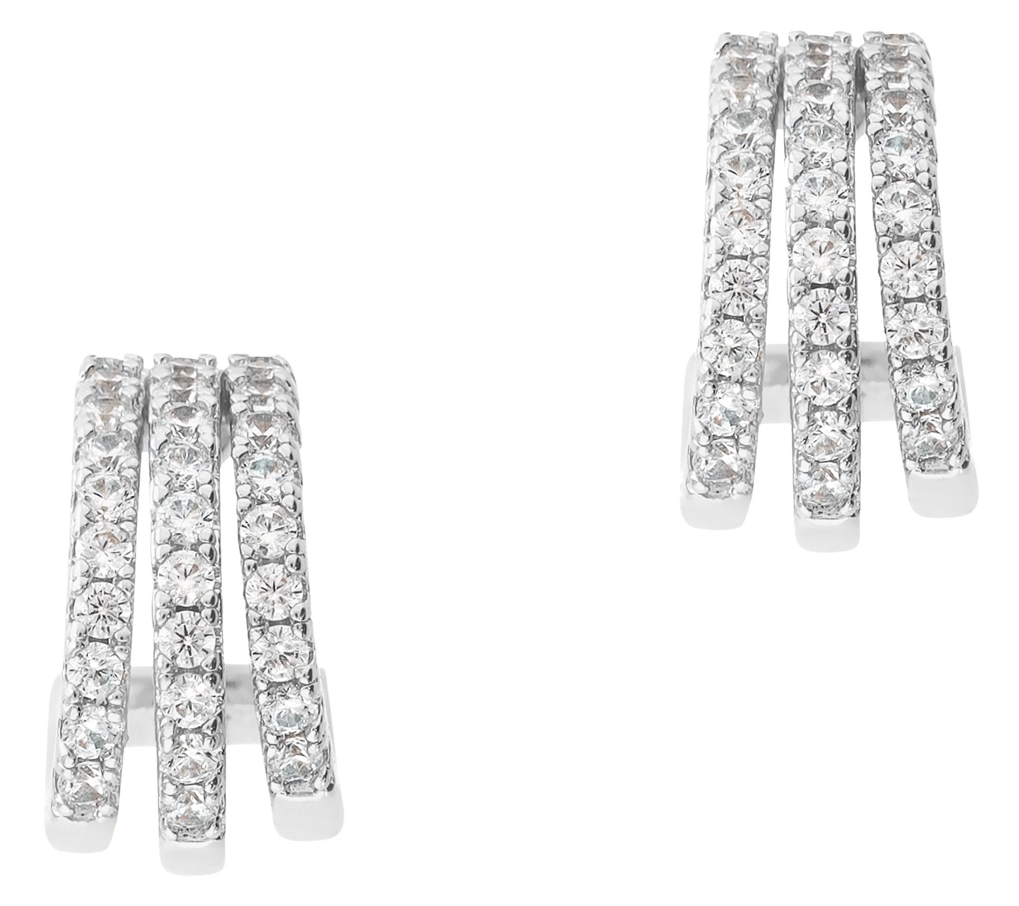 Diamonique X Bronzo Italia Split Small Hoop Earrings