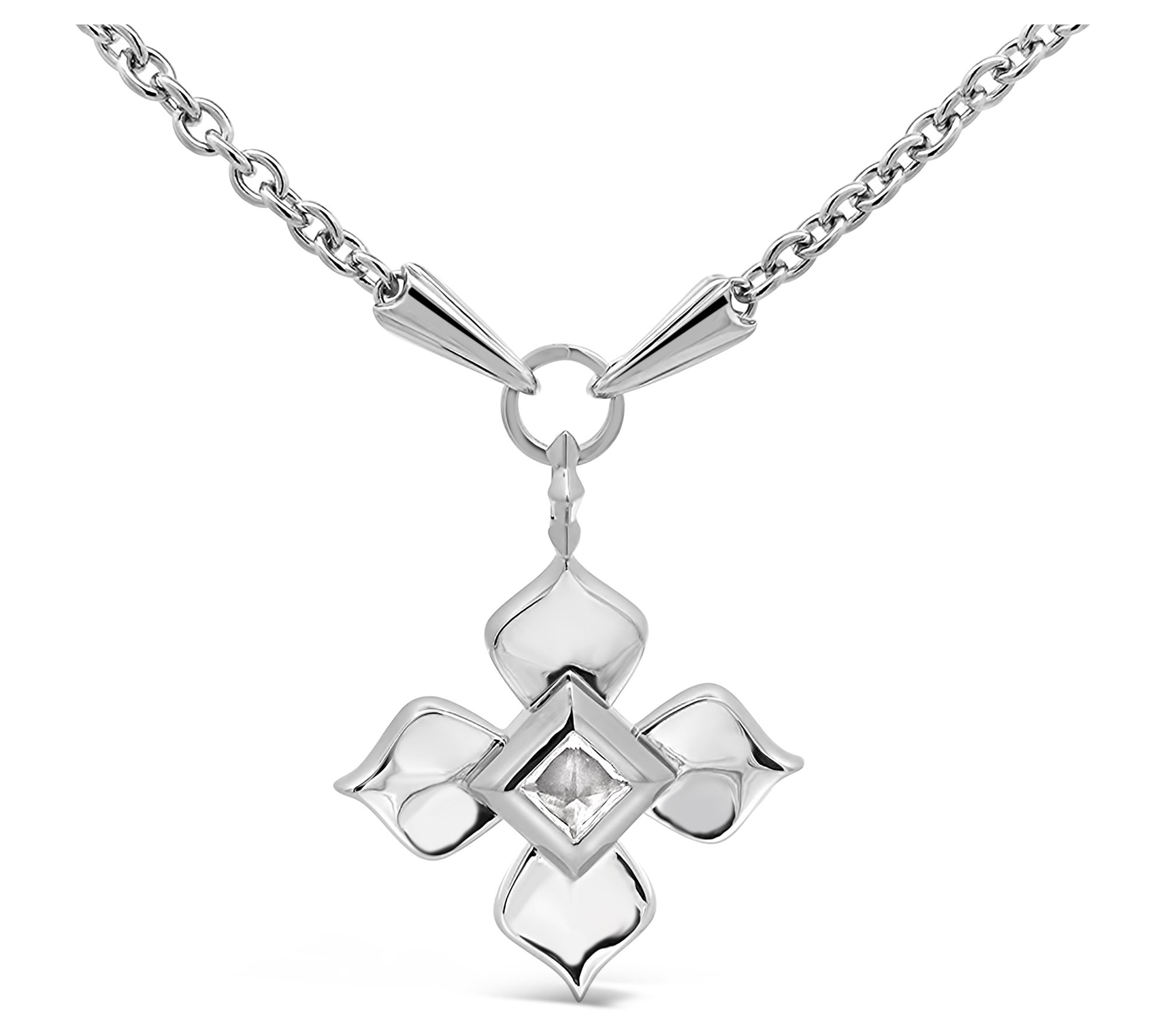 Margo Manhattan Sterling Silver White Topaz Florella Necklace