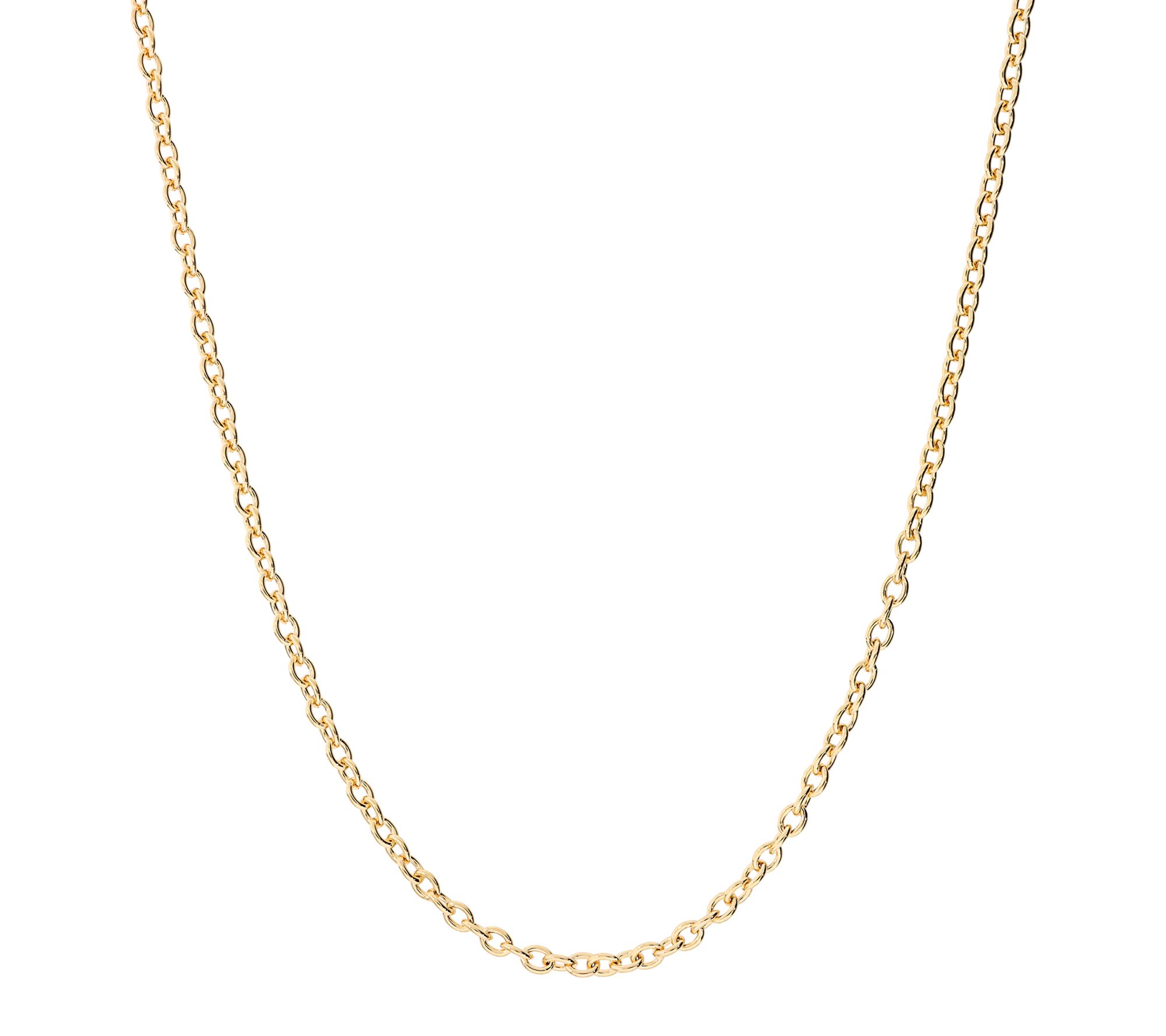Bronzo Italia 18" Oval Rolo Chain Necklace, 18K Gold Plated