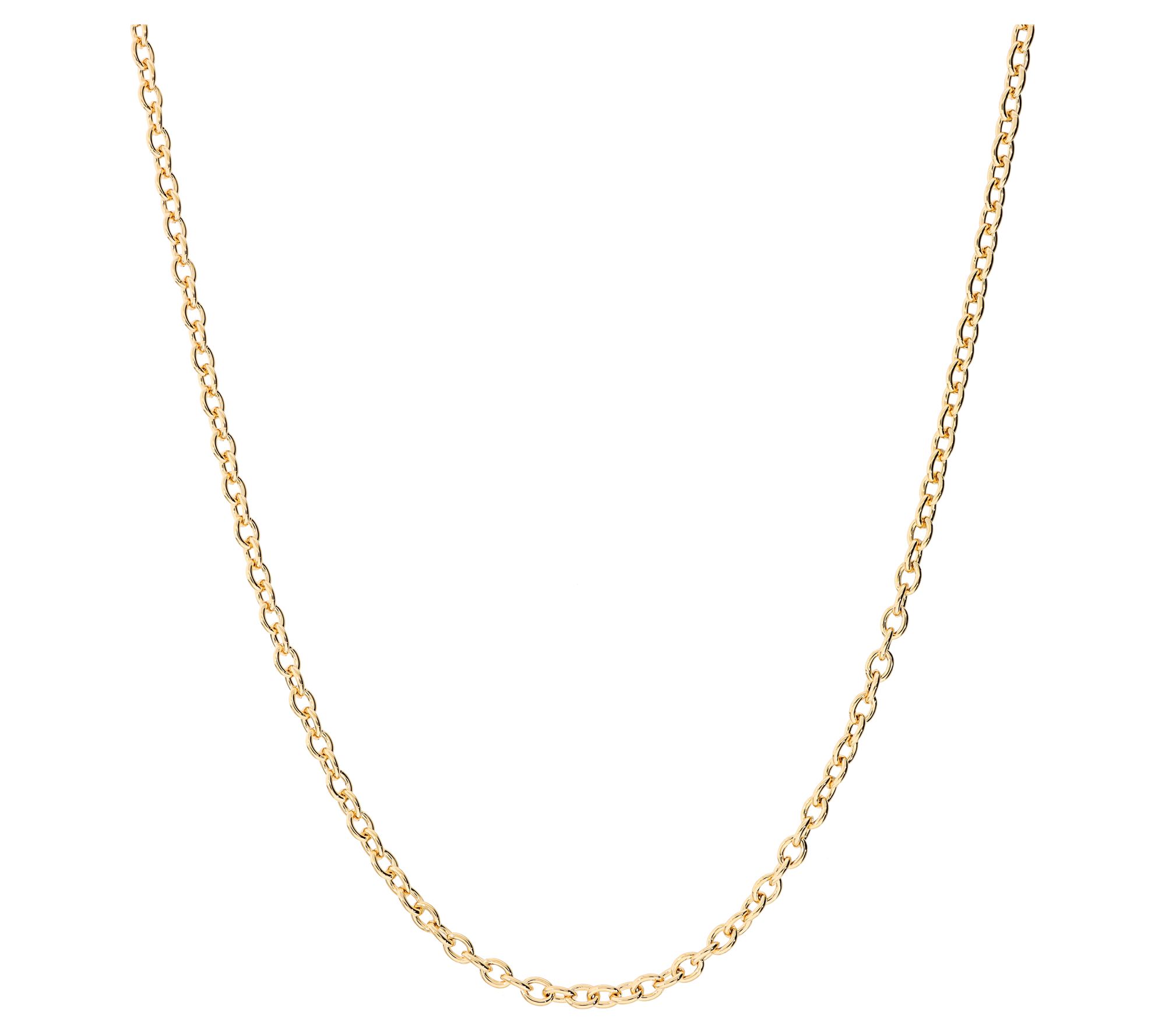 Bronzo Italia 18" Oval Rolo Chain Necklace, 18KGold Plated