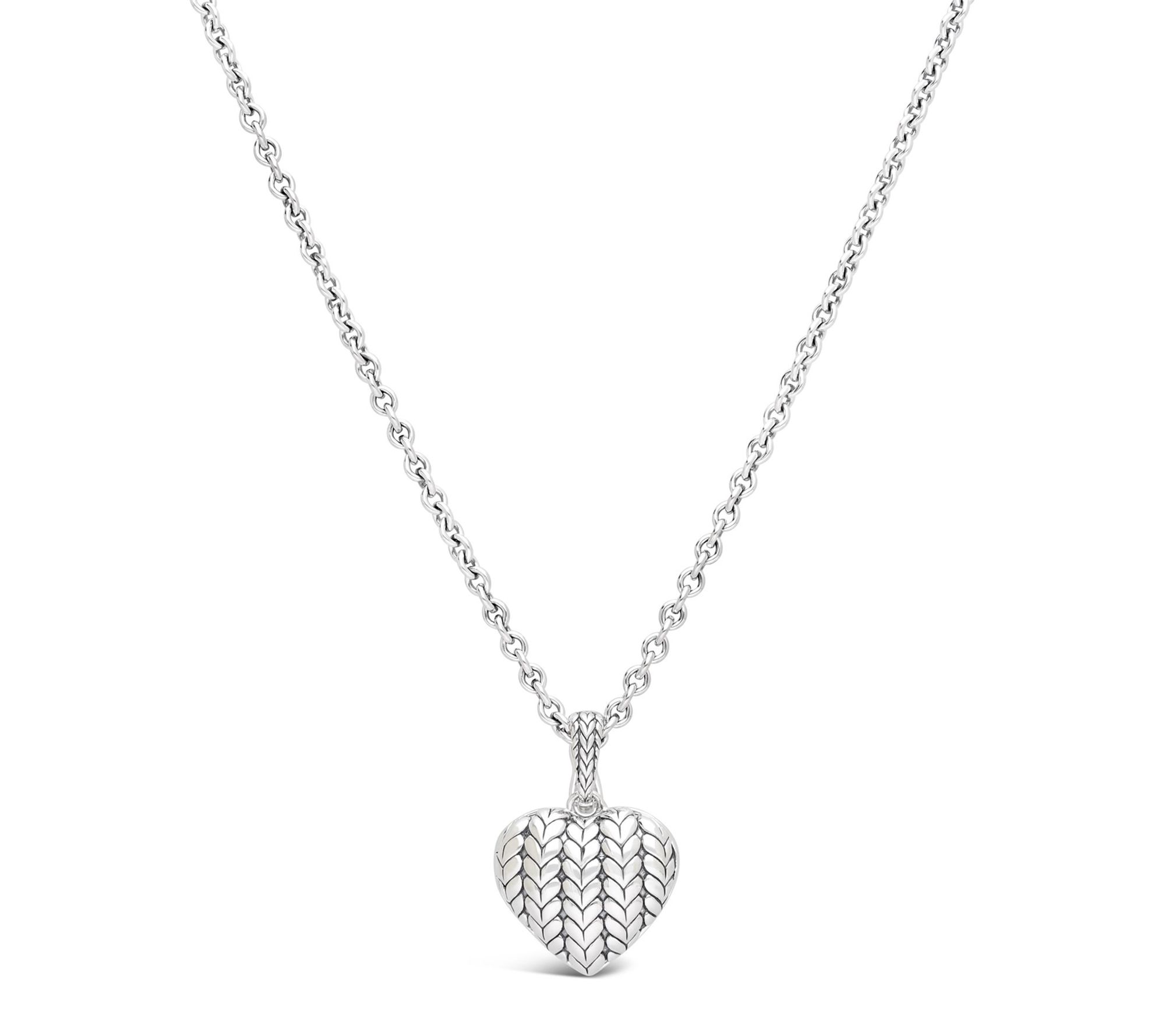 Tiffany Kay Studio Sterling Herringbone Heart Locket w/ Chain