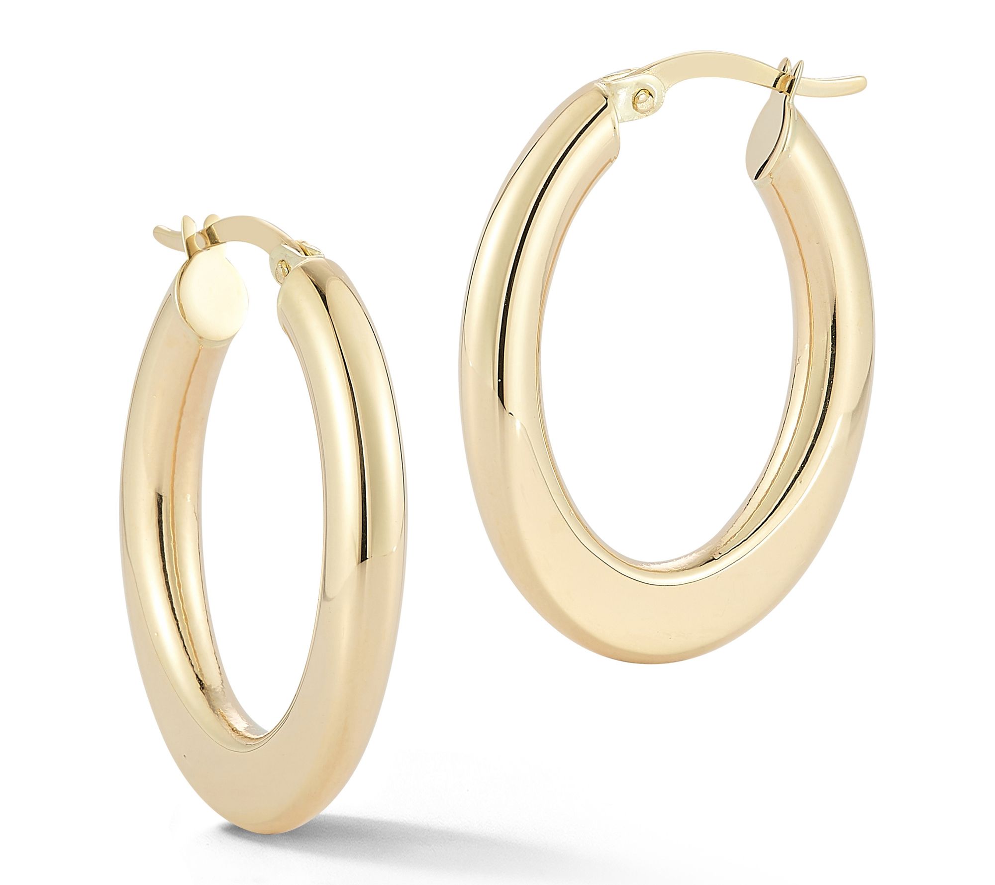 Luminosa Gold 1" Oval Hoop Earrings, 14K