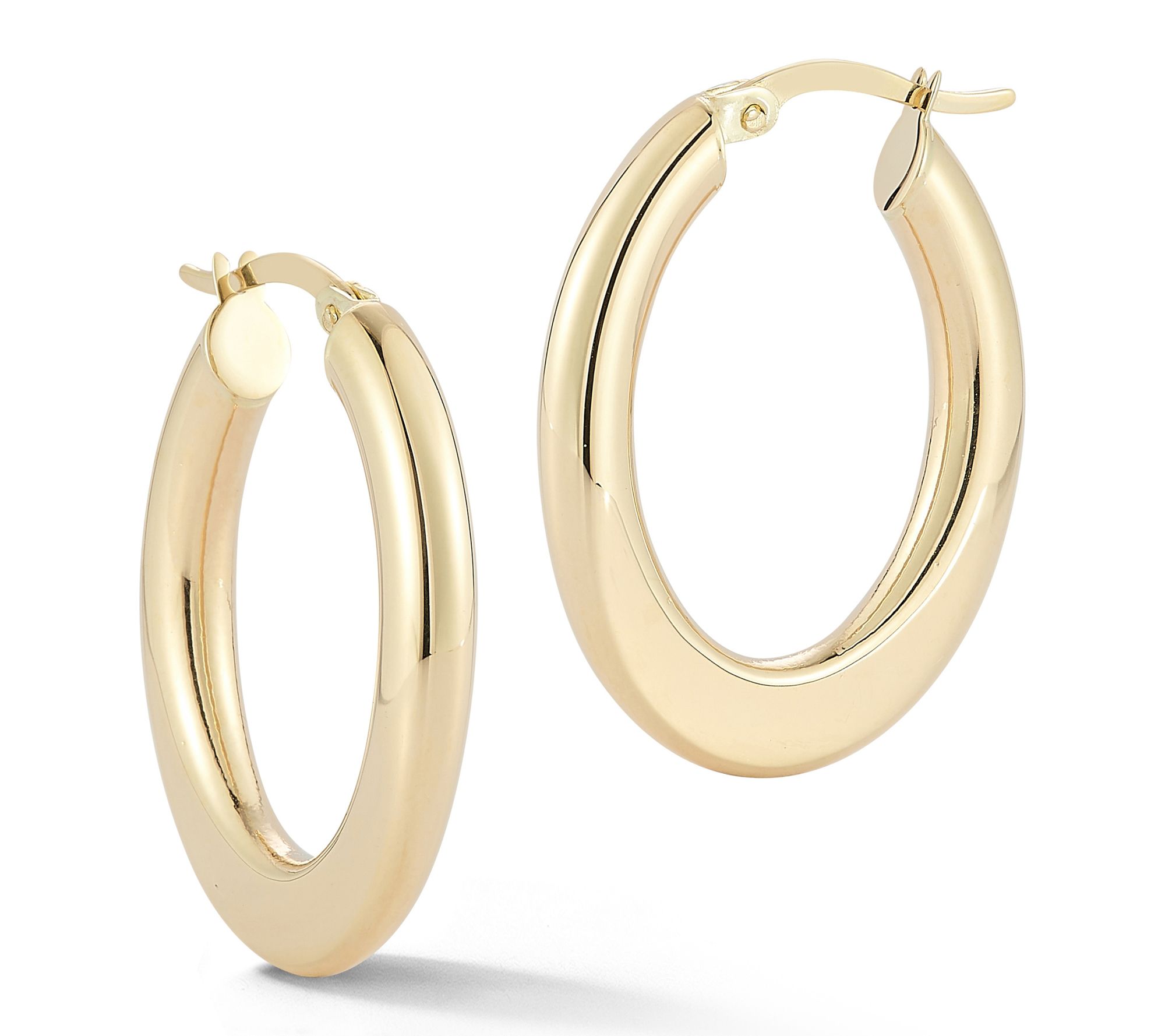 Luminosa Gold 1" Oval Hoop Earrings, 14K