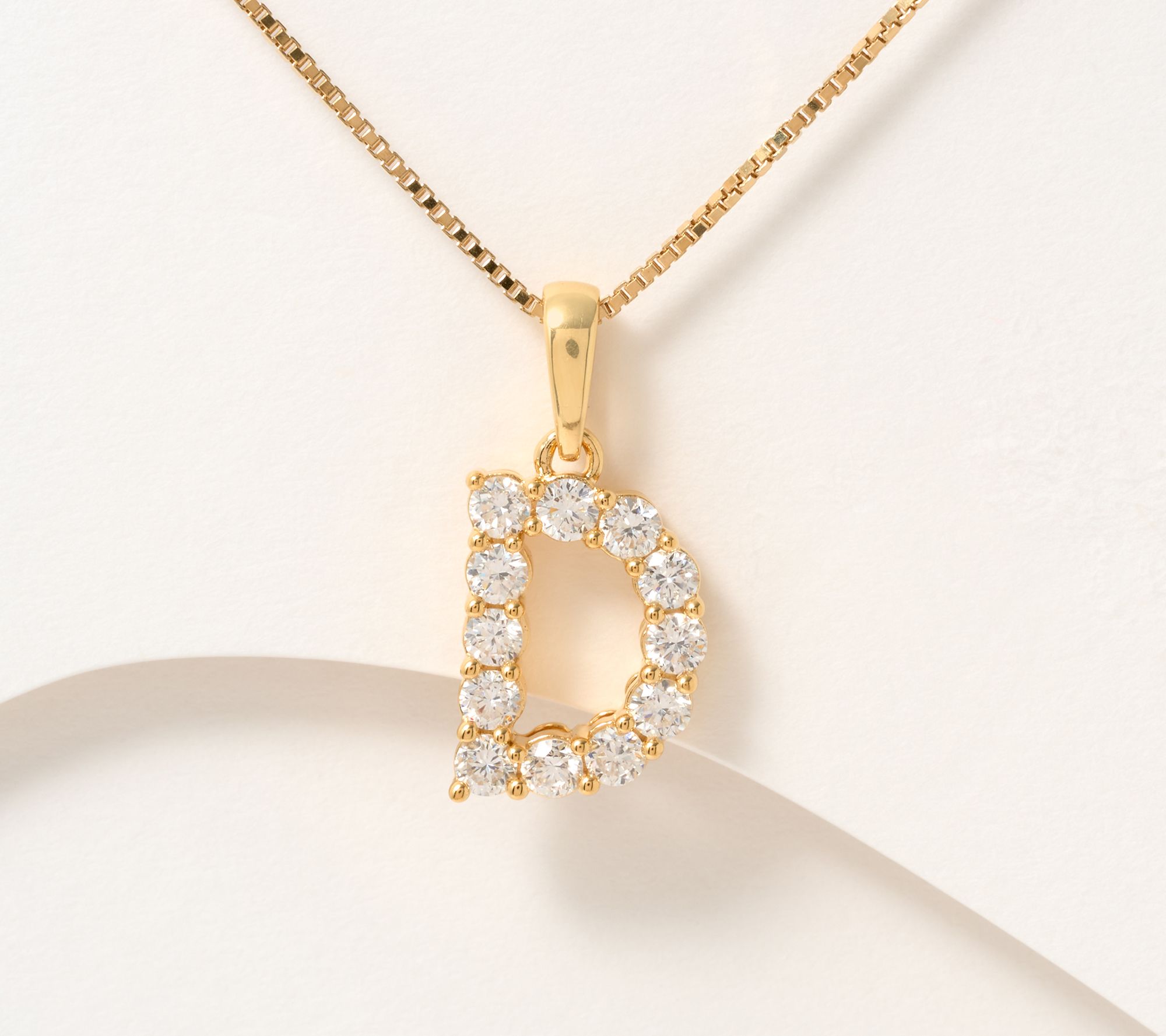 Fire Light Lab Grown Diamond .4 cttw Yellow Initial Necklace, Sterl