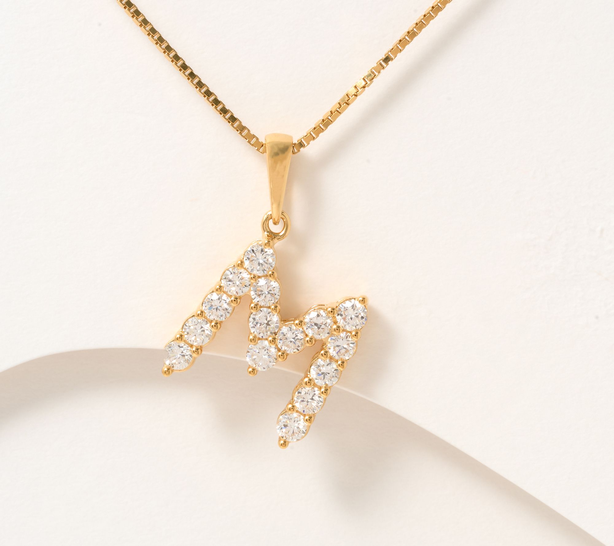 Fire Light Lab Grown Diamond .4 cttw Yellow Initial Necklace, Sterl