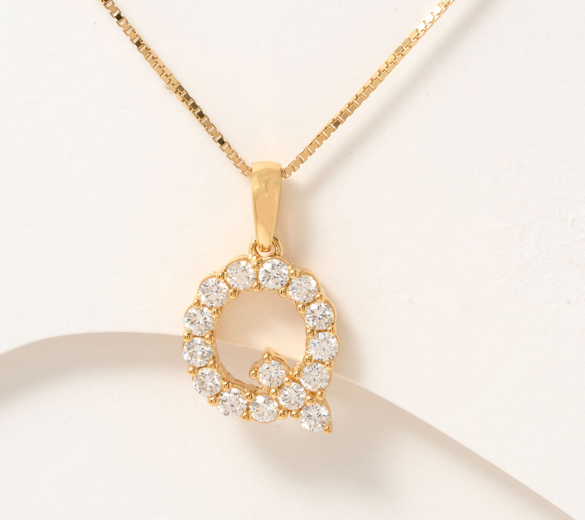 Fire Light Lab Grown Diamond .4 cttw Yellow Initial Necklace, Sterl